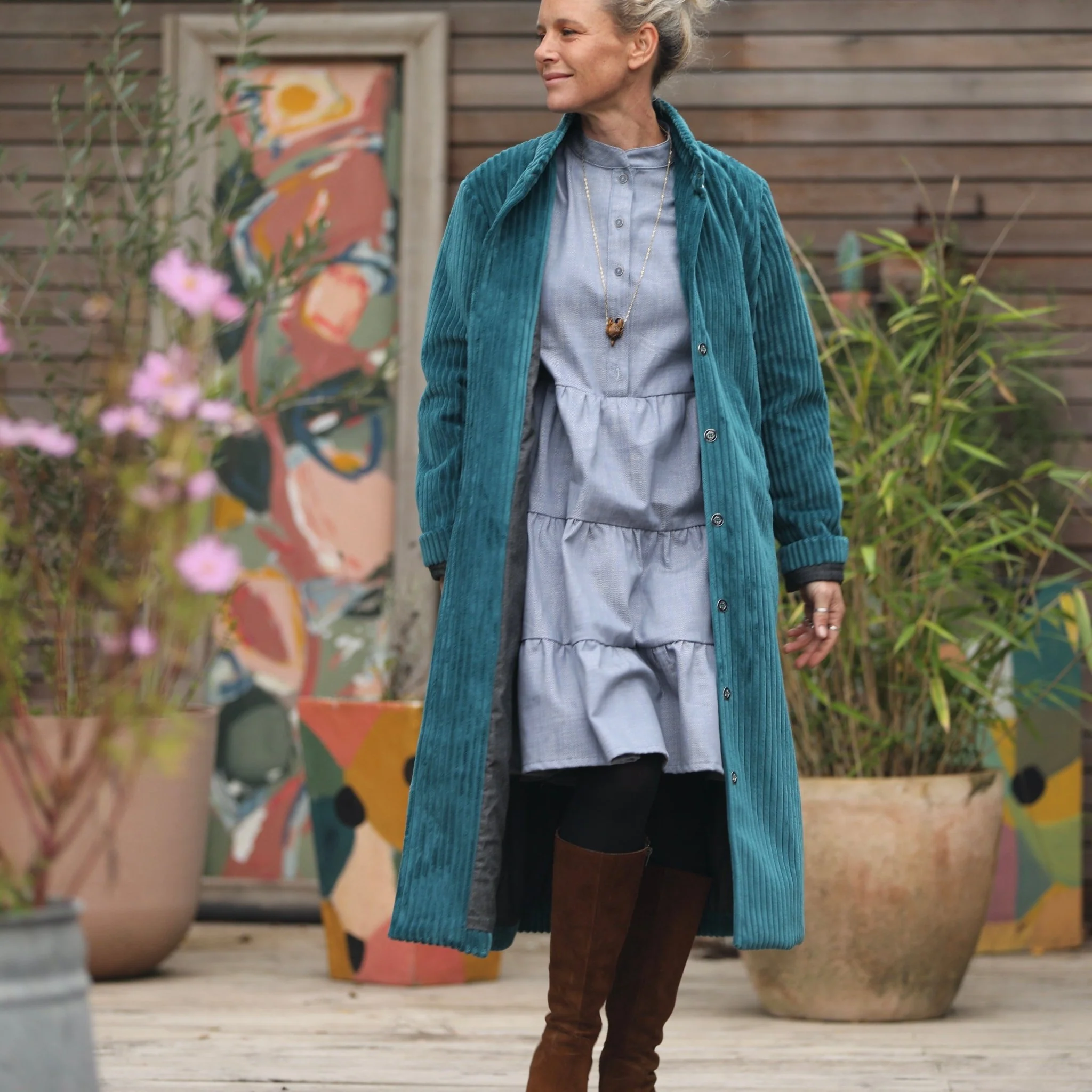 Manteau Paul long - velours larges côtes canard - Image 8
