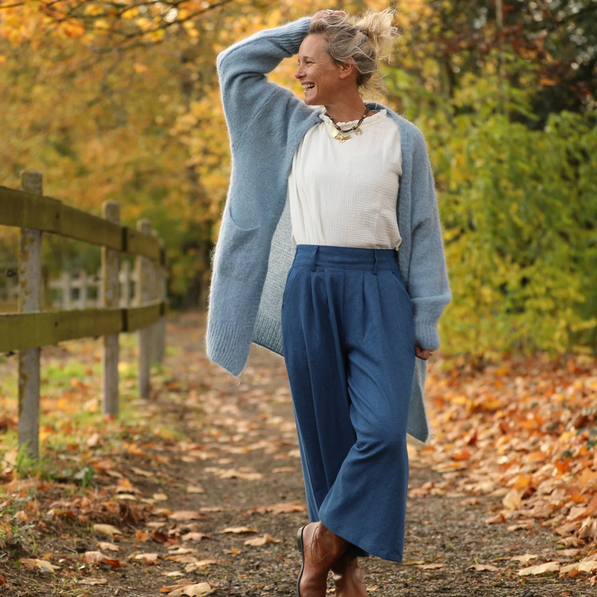 Jupe culotte Margot - jean de coton bleu