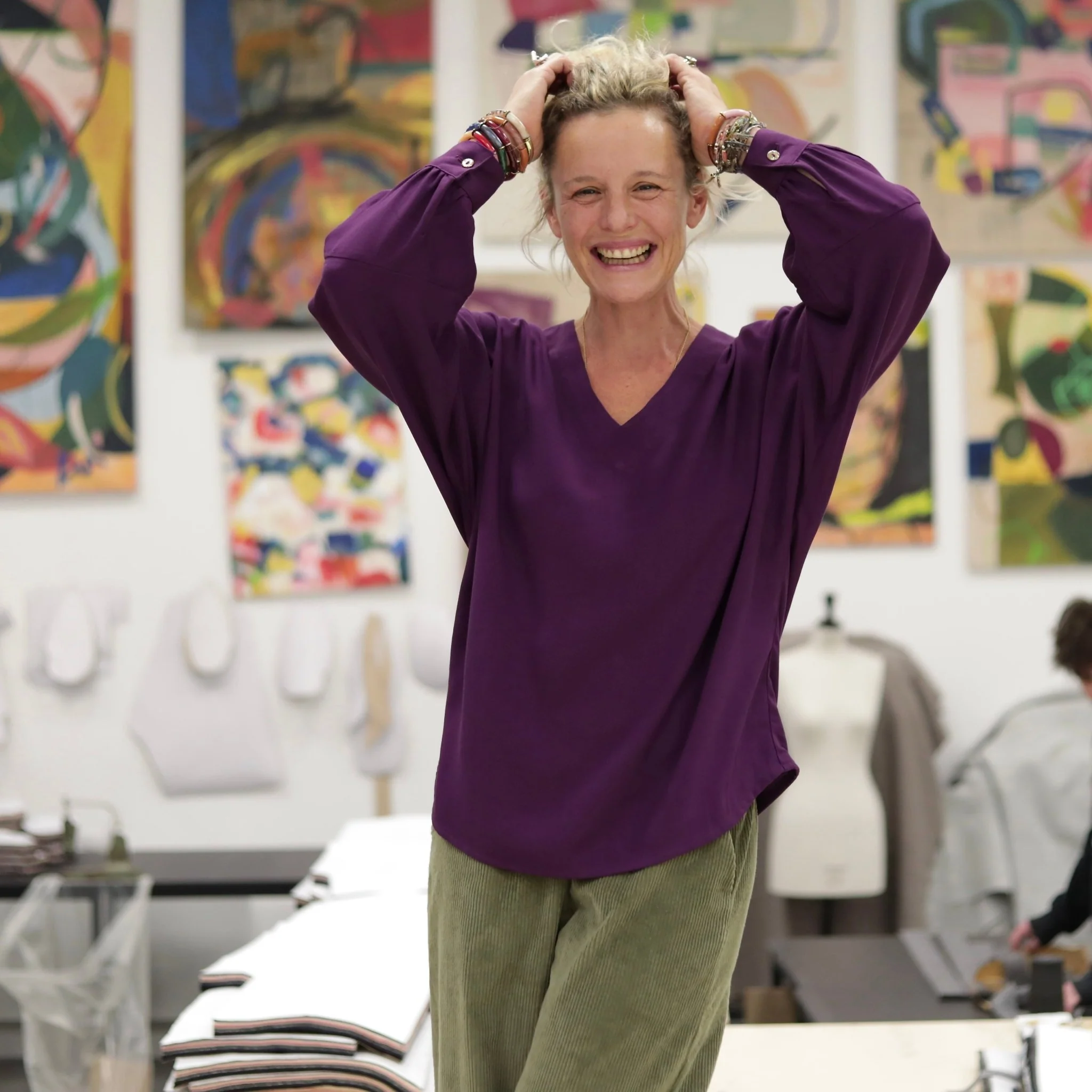 Blouse  Mina – Sergé de viscose prune - Image 4