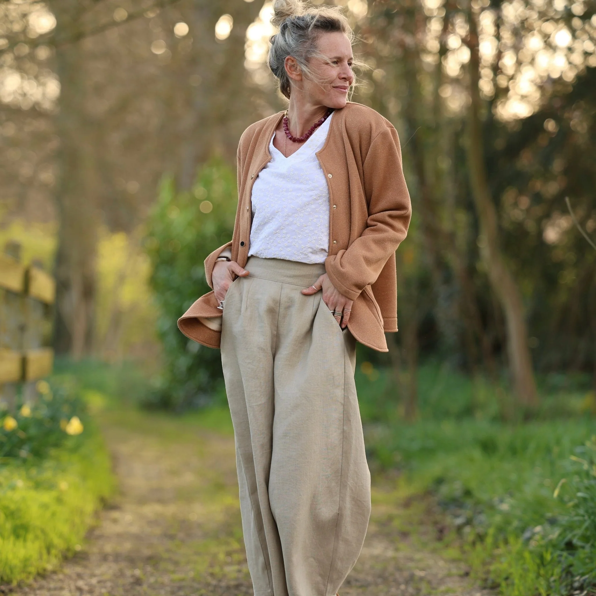 Veste Nathalie – Camel pailleté - Image 3
