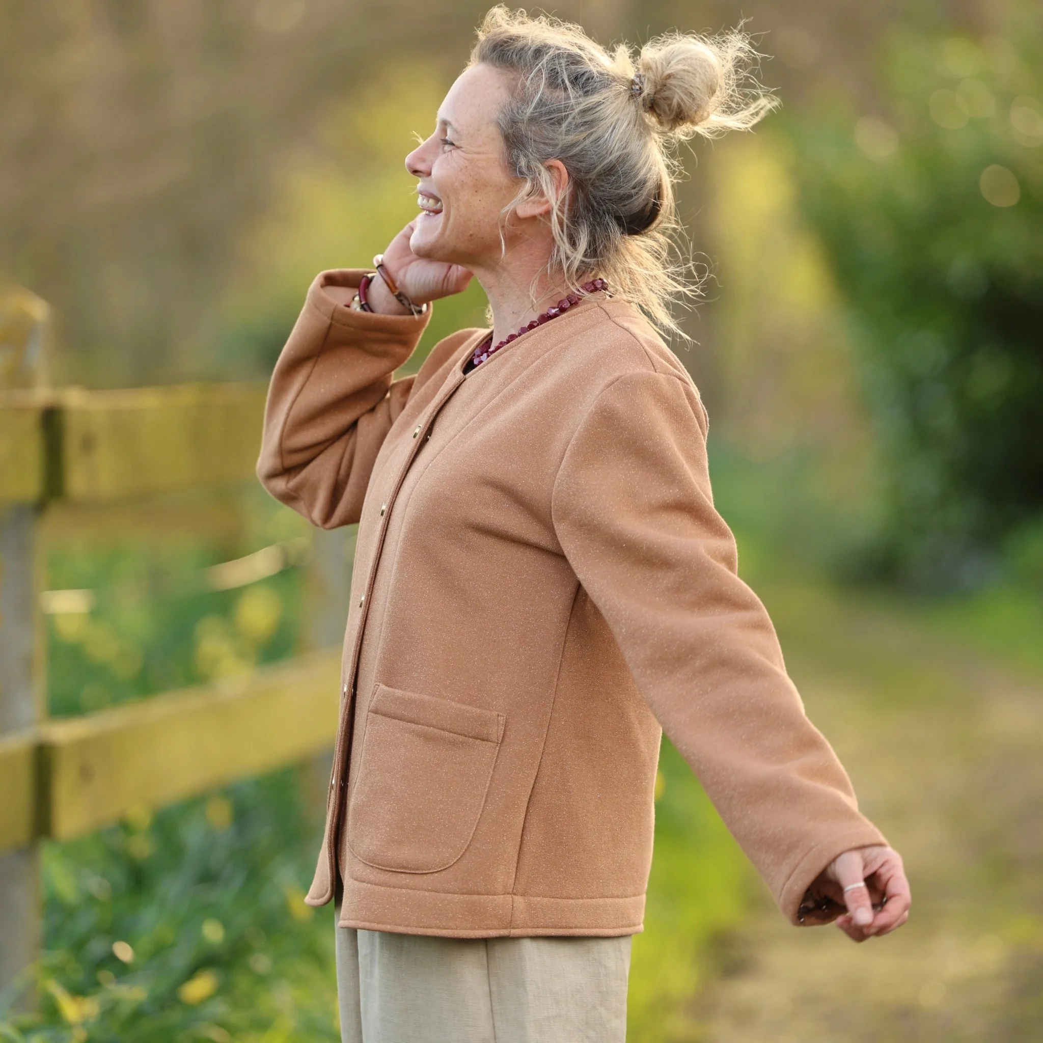 Veste Nathalie – Camel pailleté - Image 5