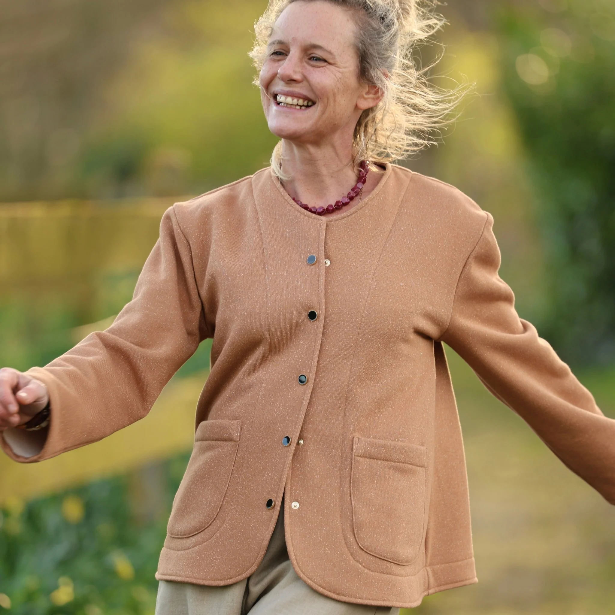 Veste Nathalie – Camel pailleté - Image 7