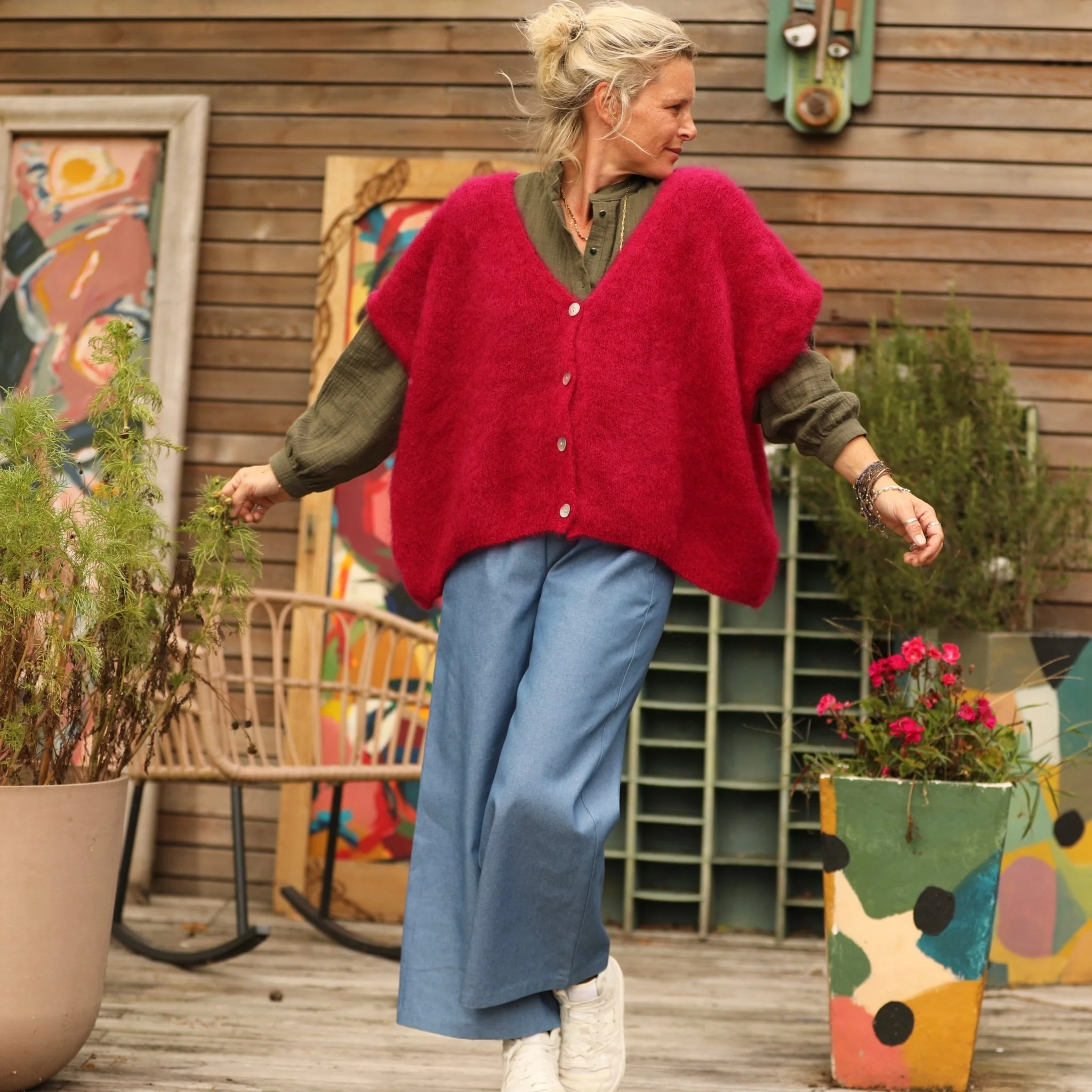 Pantalon Alex - Jean de coton bleu stone - Image 5