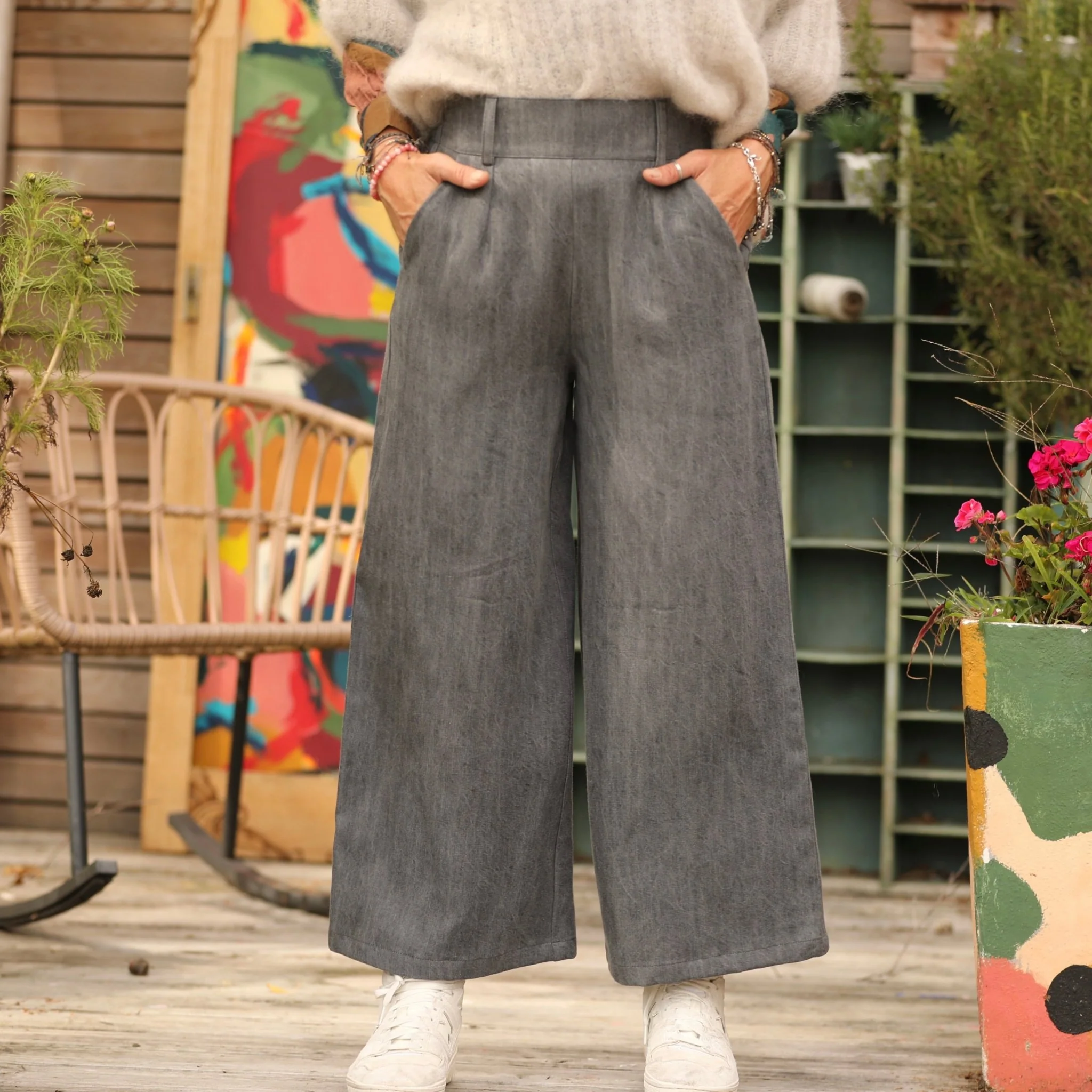 Pantalon Alex - Jean fluide gris stone
