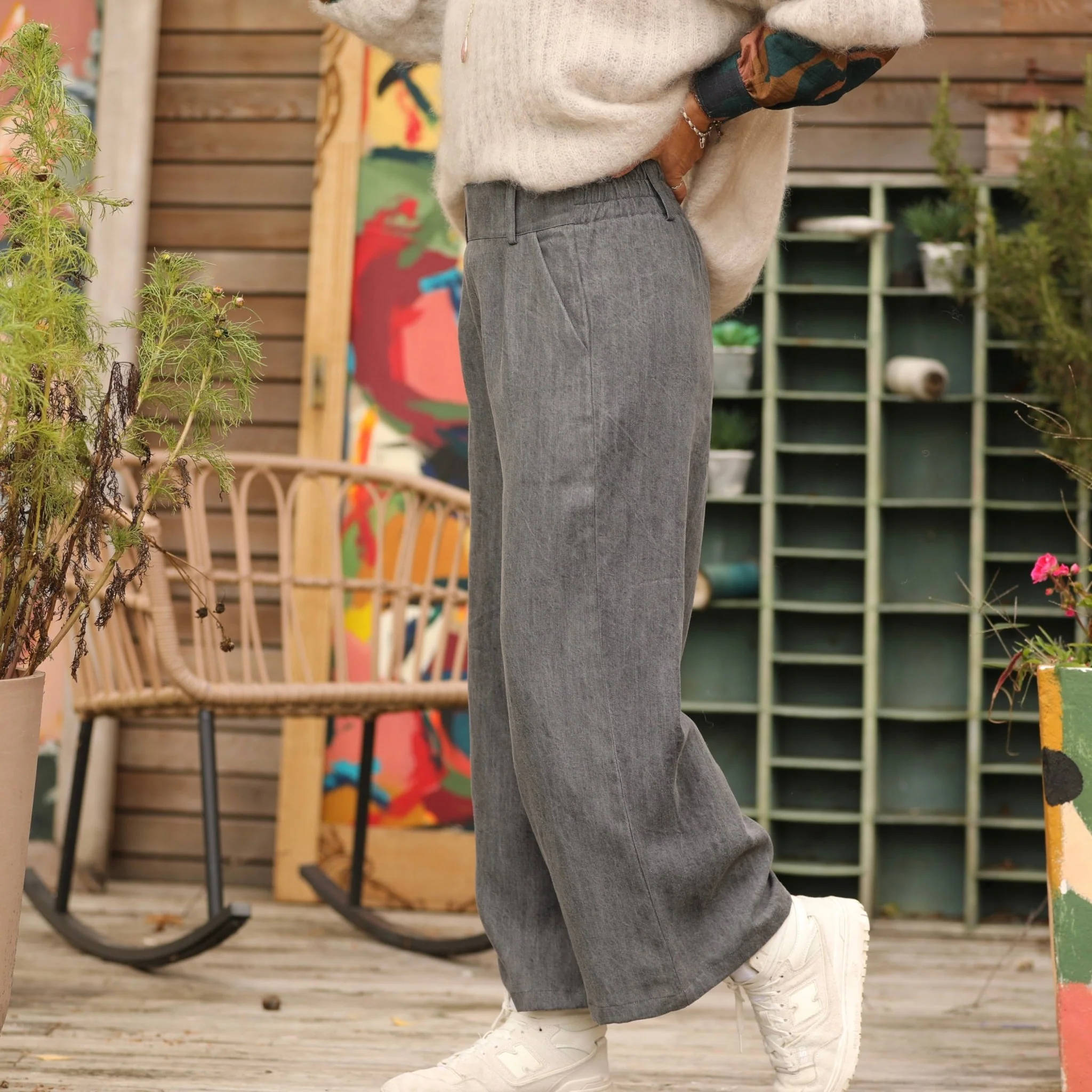 Pantalon Alex - Jean fluide gris stone - Image 3
