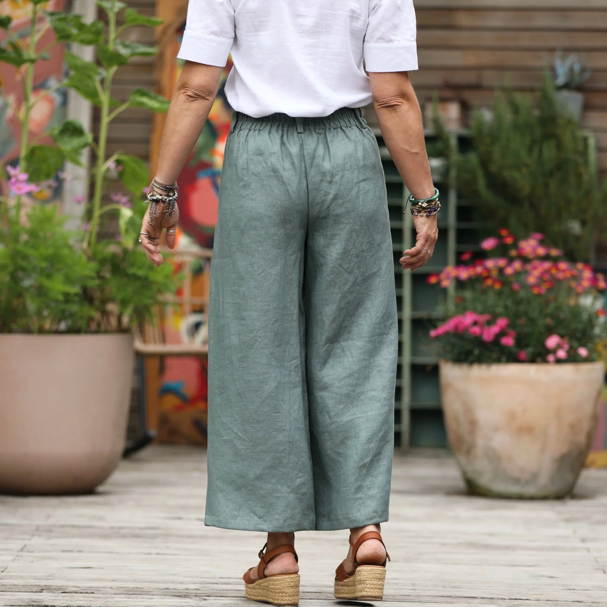 Pantalon Alex - Lin vert d'eau - Image 7