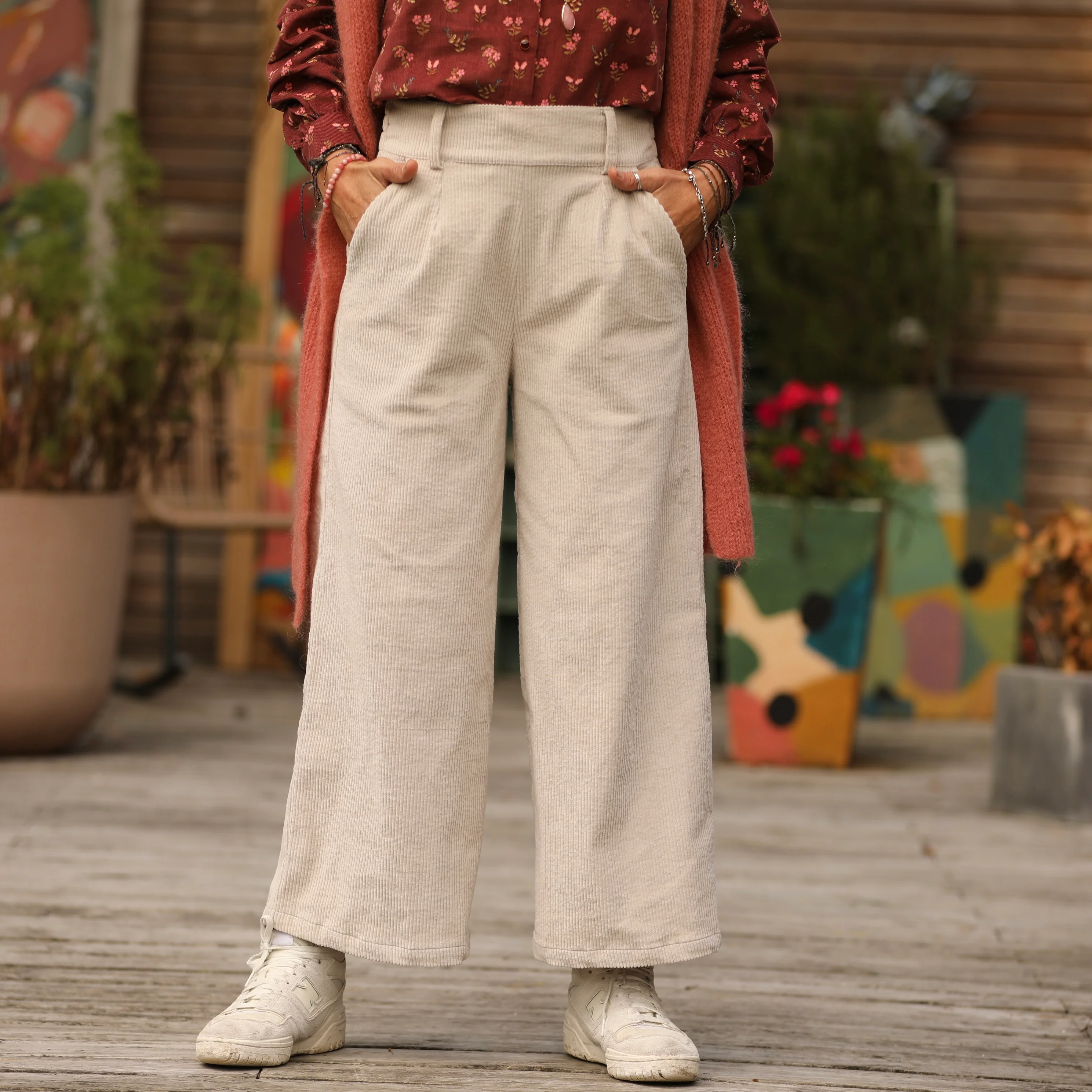 Pantalon Alex - Velours côtelé blanc cassé - Image 2