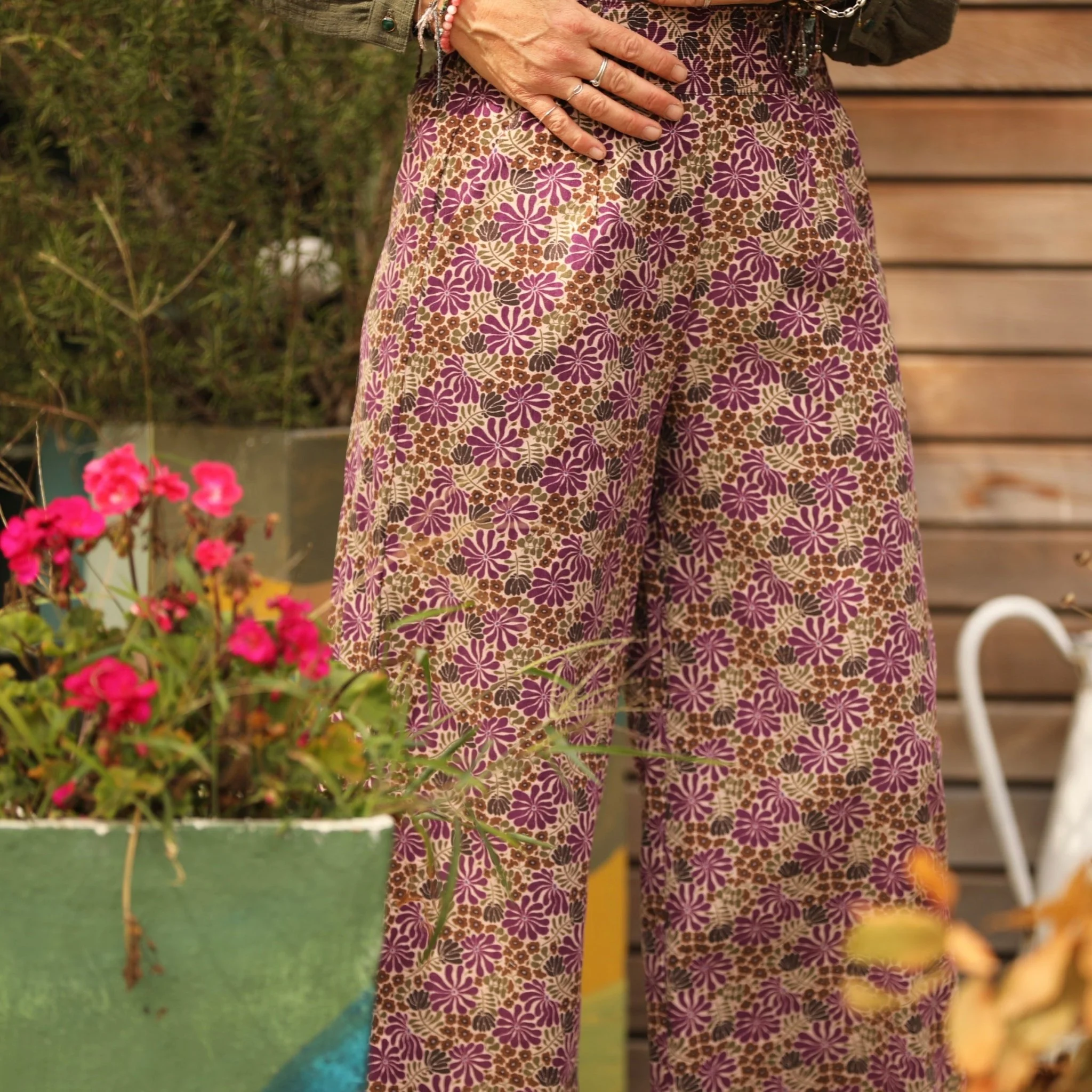 Pantalon Alex - Velours milleraies violettes sauvages