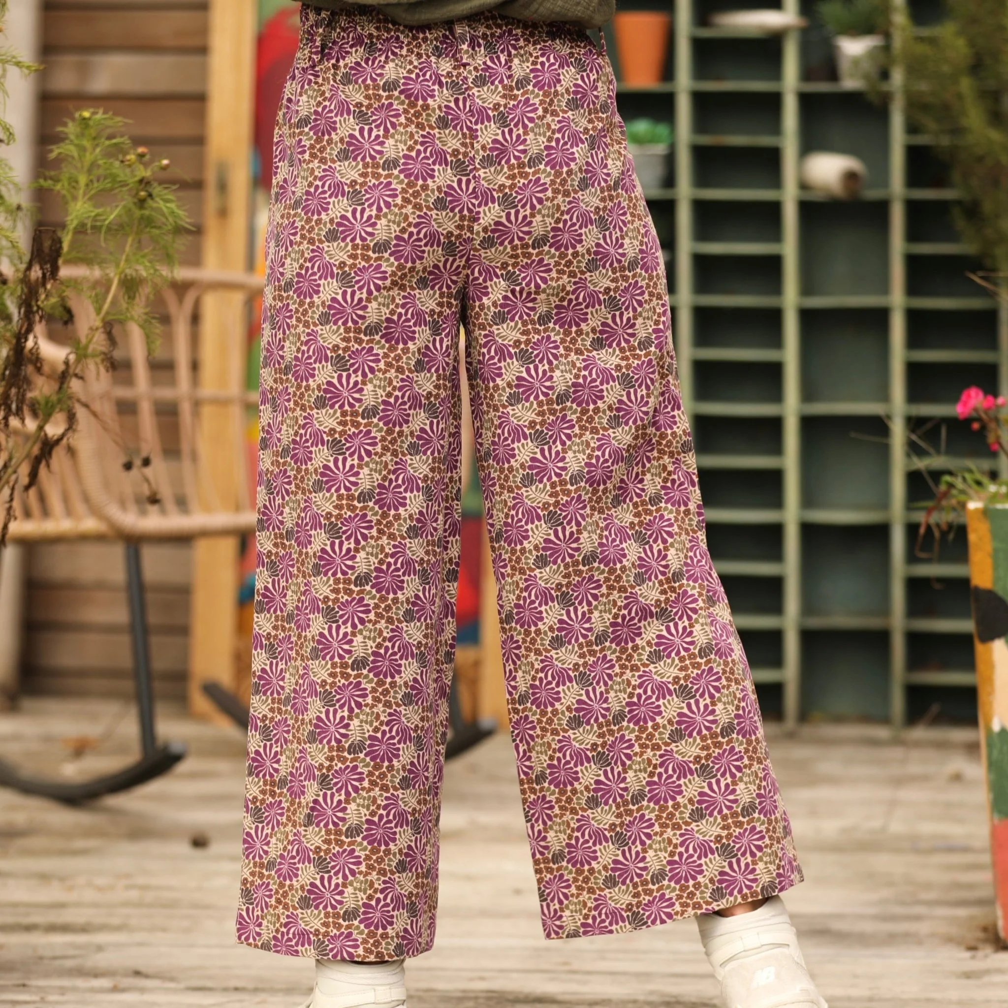Pantalon Alex - Velours milleraies violettes sauvages - Image 4