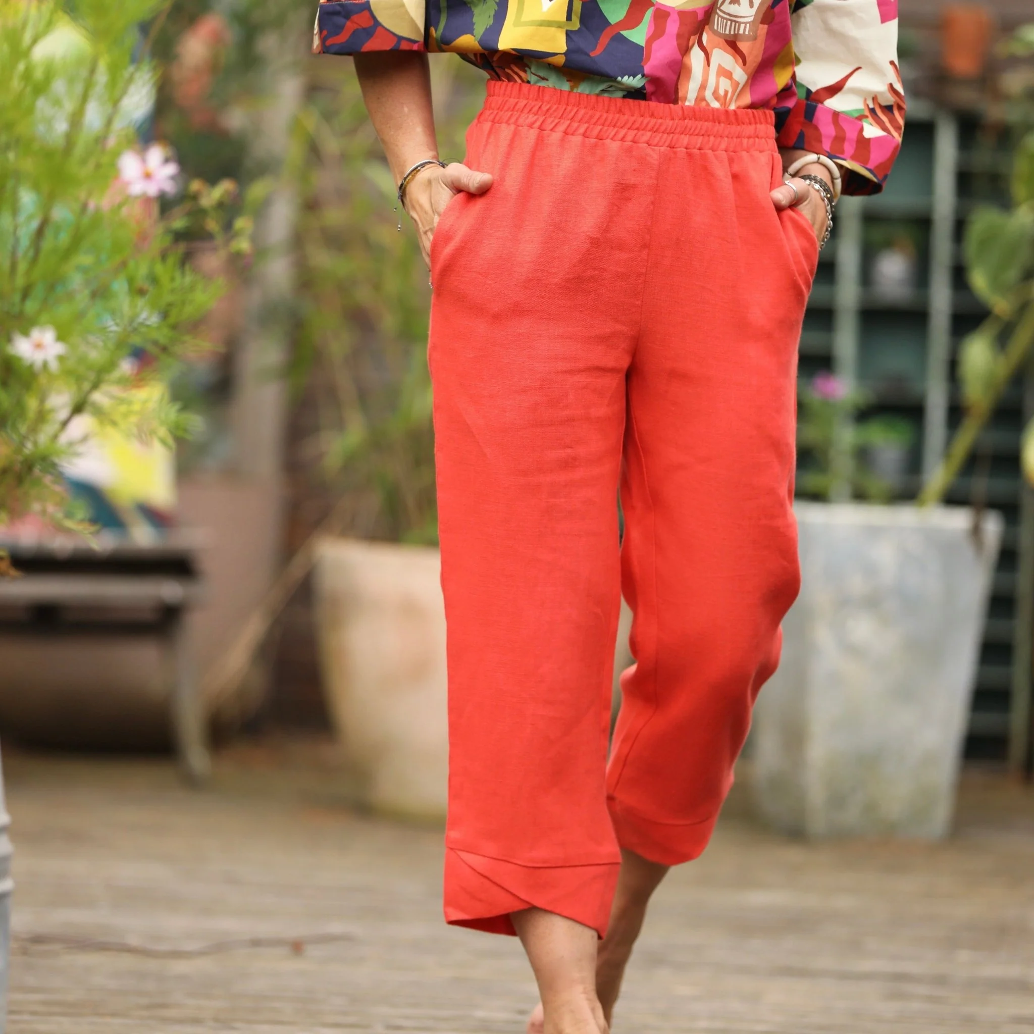 Pantalon Baptiste -  lin orange - Image 5