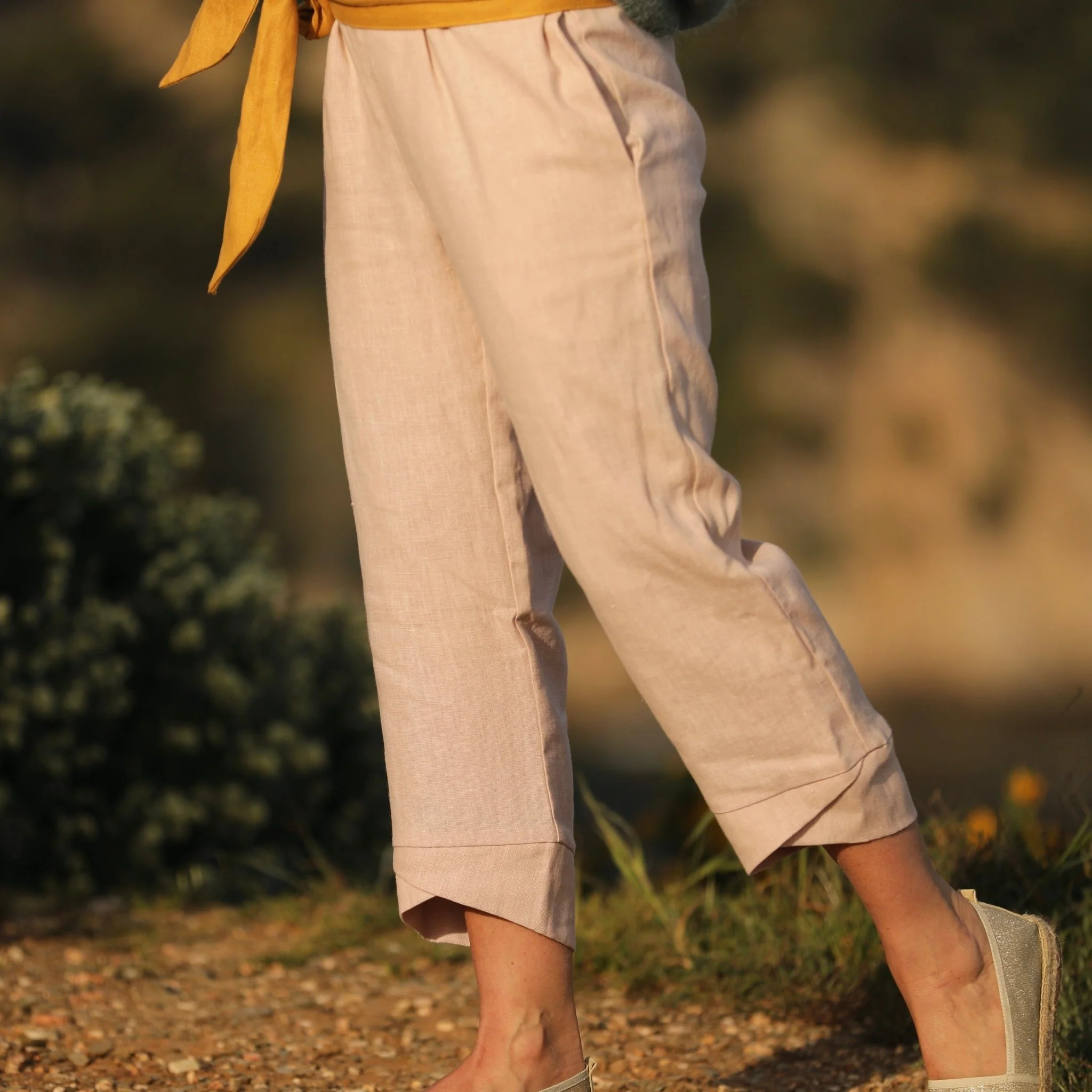 Pantalon Baptiste -  lin rose poudré - Image 11