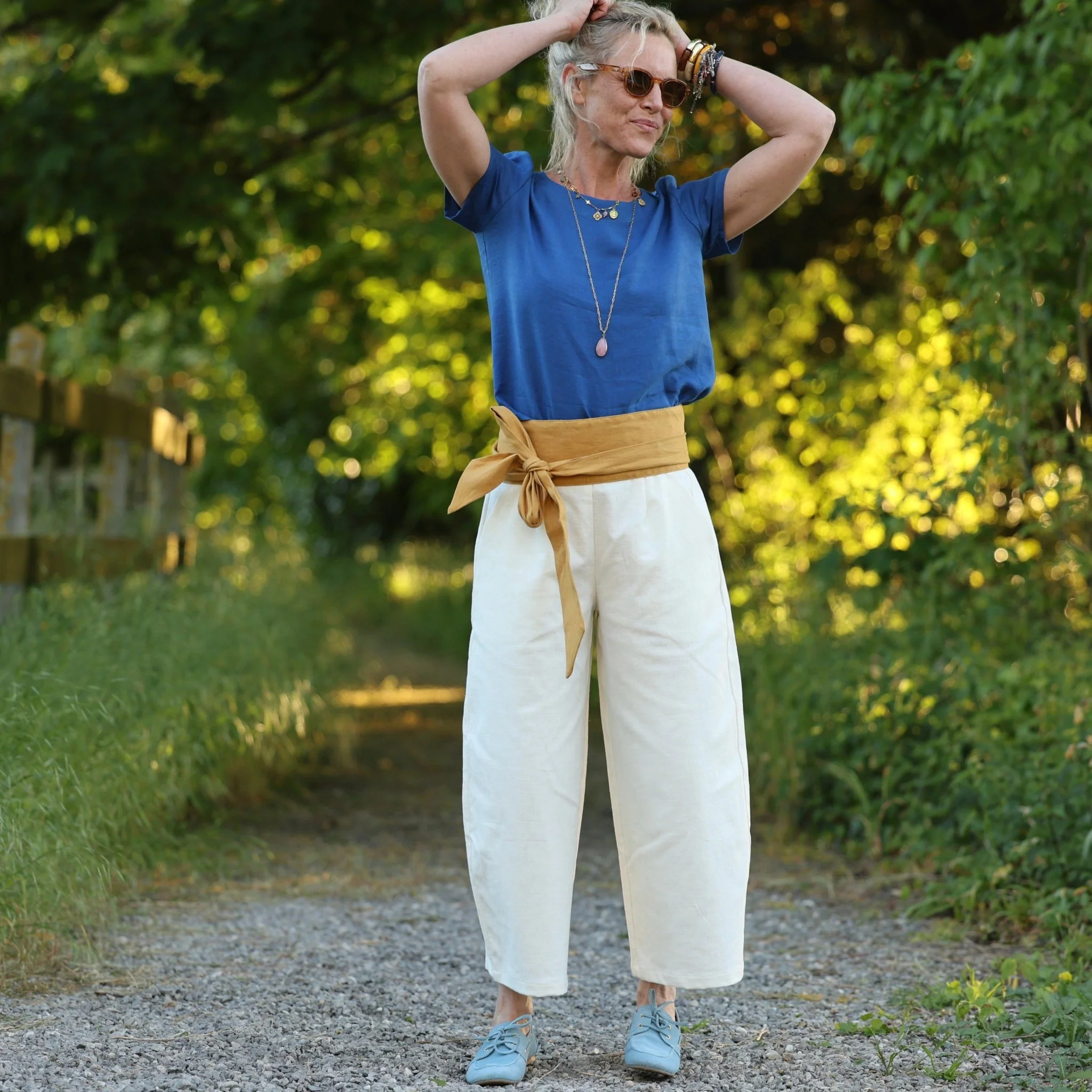 Pantalon Briac - Coton/lin/viscose blanc cassé - Image 17