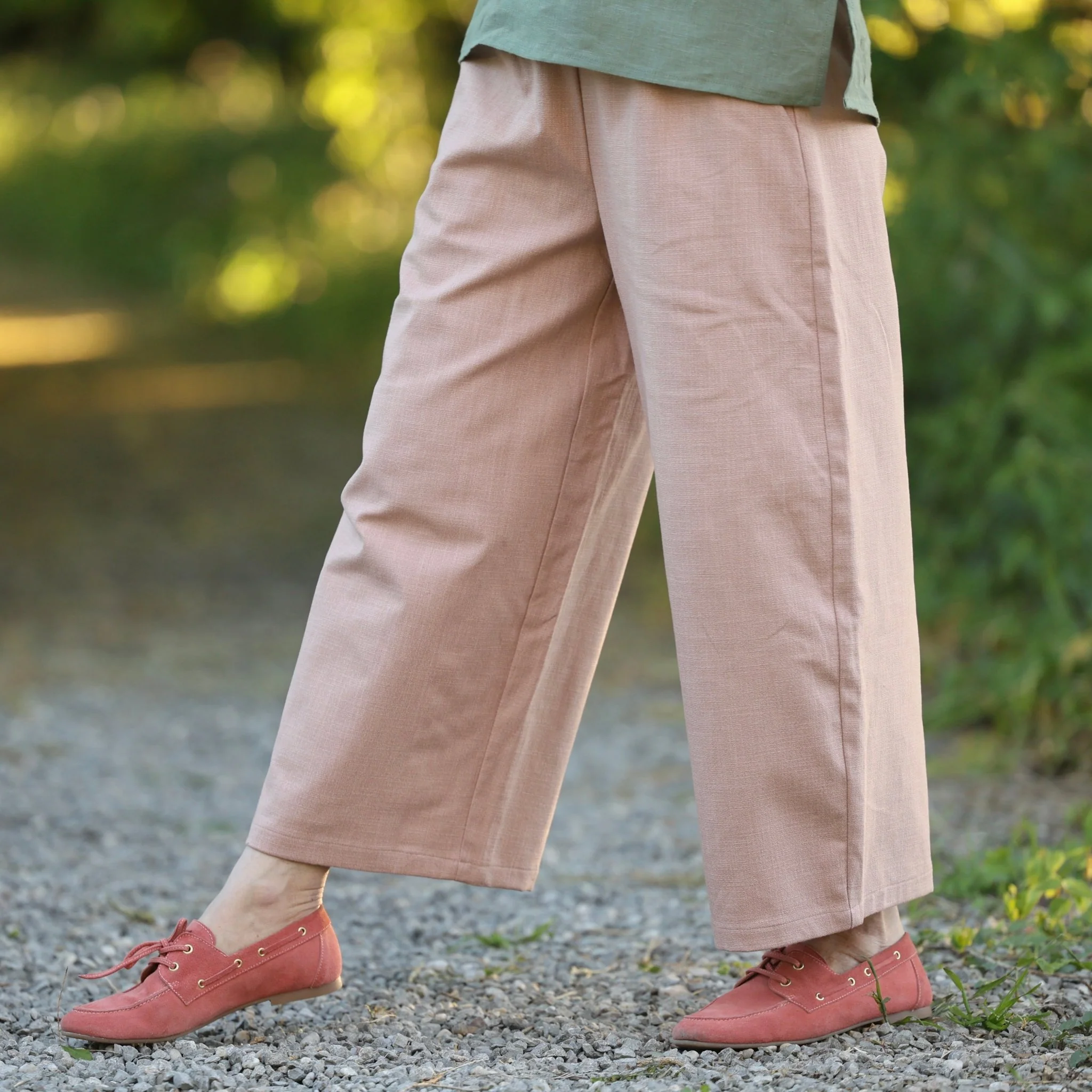 Pantalon Briac - Coton/lin/viscose rose poudré - Image 12