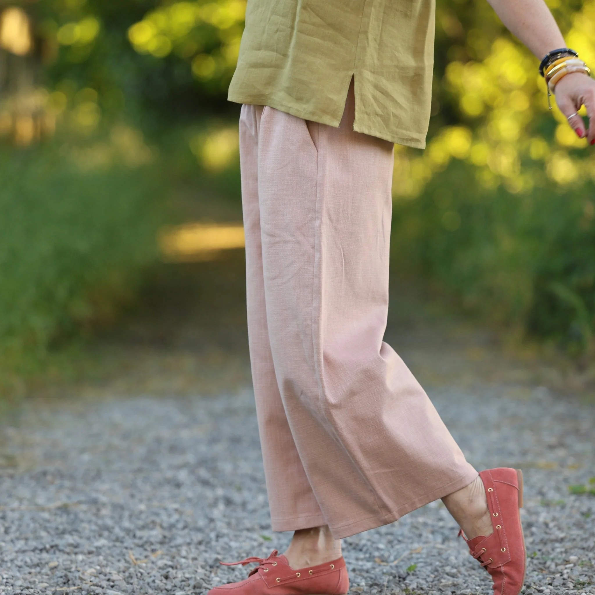 Pantalon Briac - Coton/lin/viscose rose poudré - Image 17