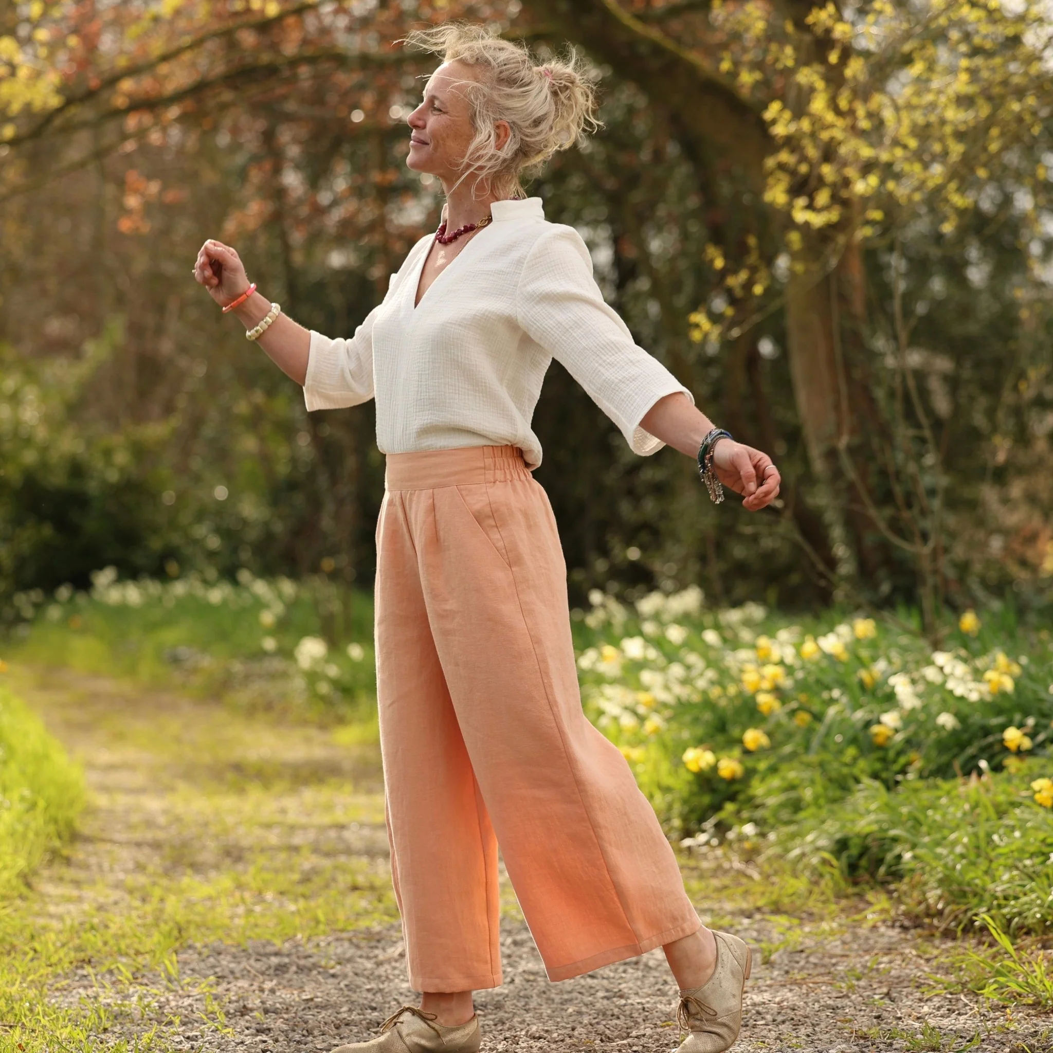 Pantalon Briac - Lin abricot - Image 7