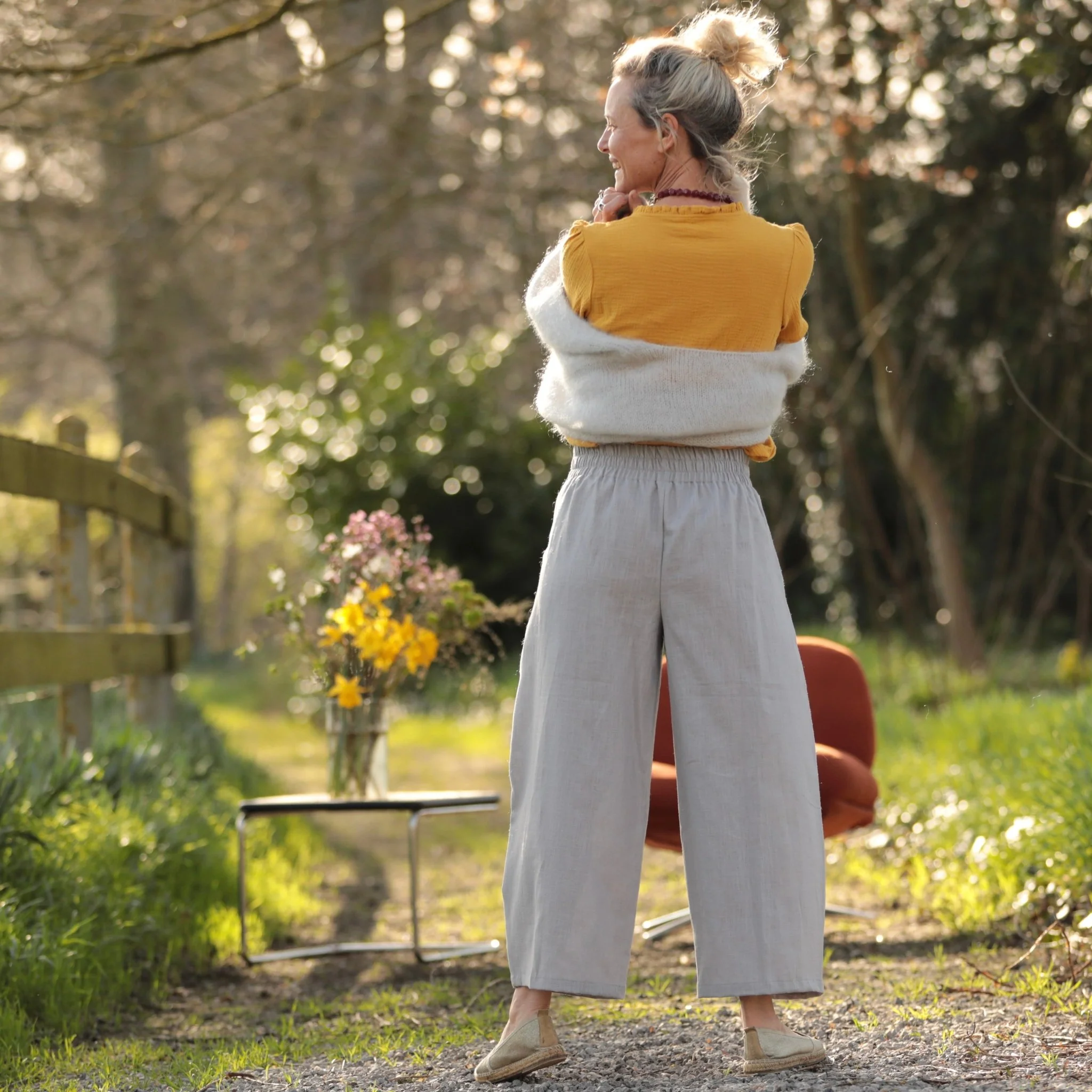 Pantalon Briac - lin gris perle - Image 2