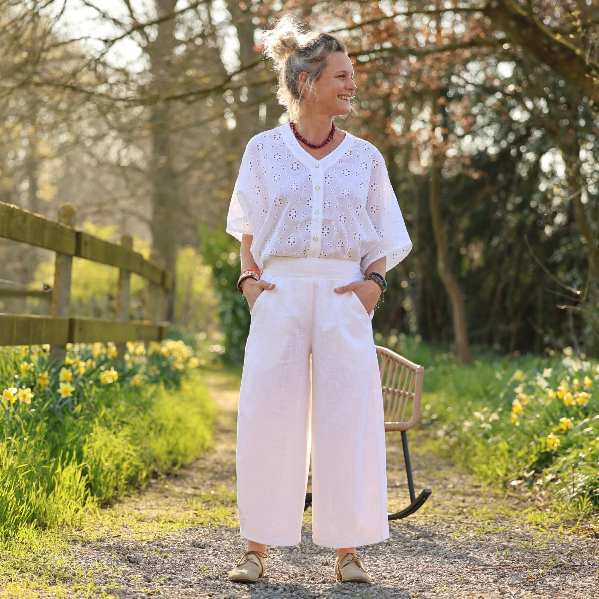 Pantalon Briac - lin lavé blanc - Image 3