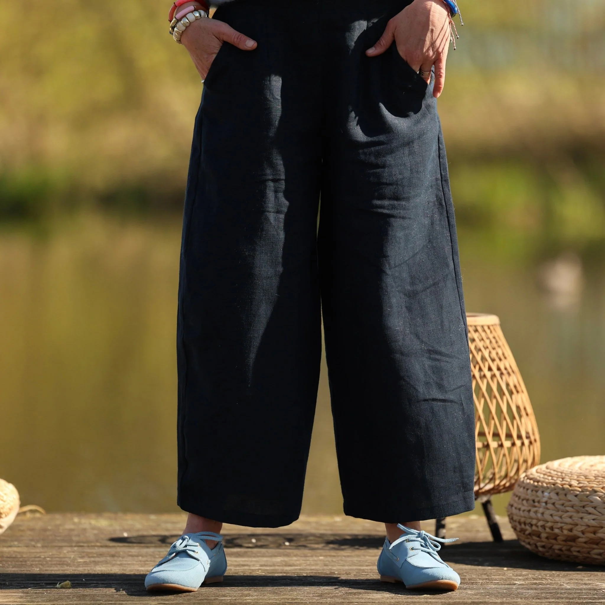 Pantalon Briac - lin marine - Image 3