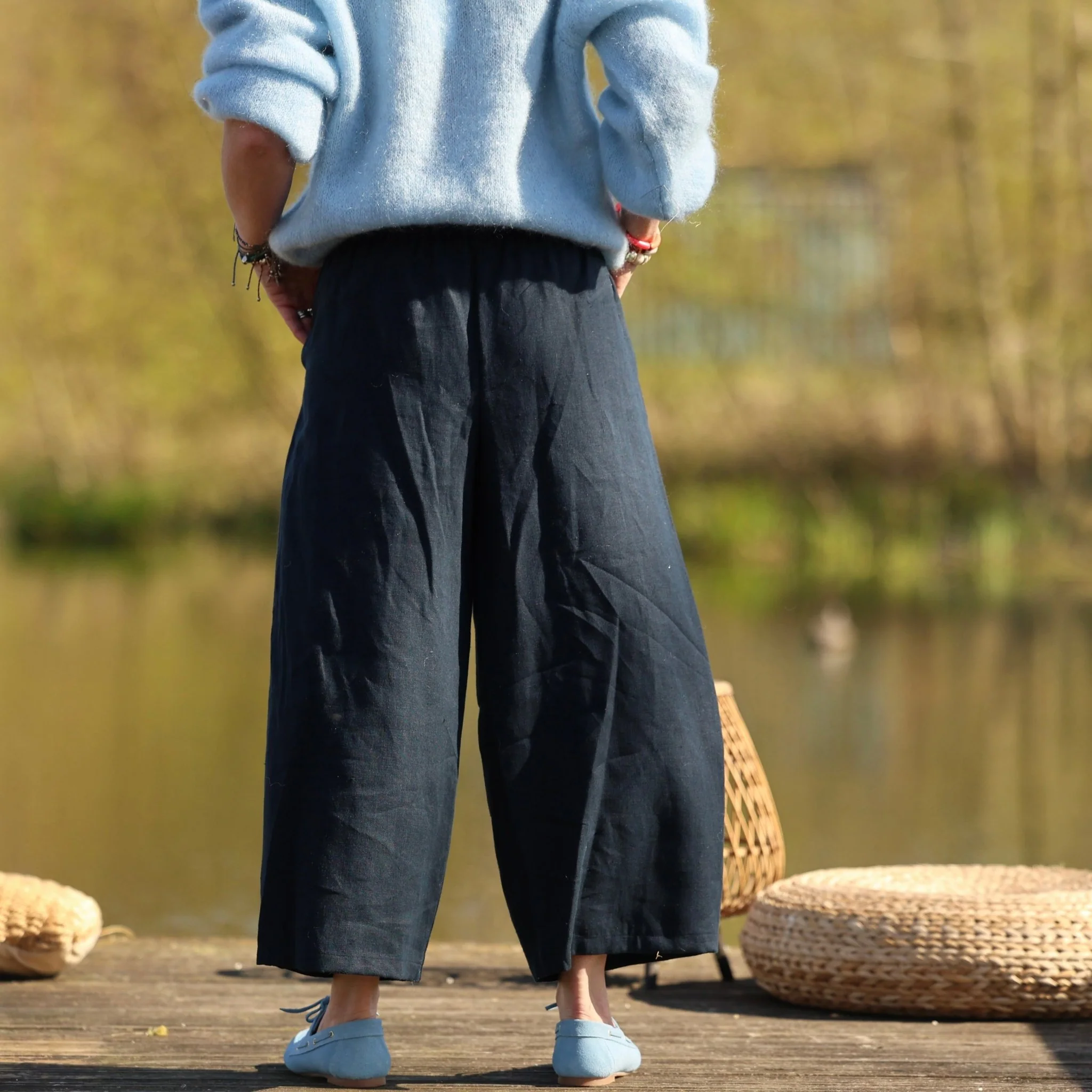 Pantalon Briac - lin marine - Image 7
