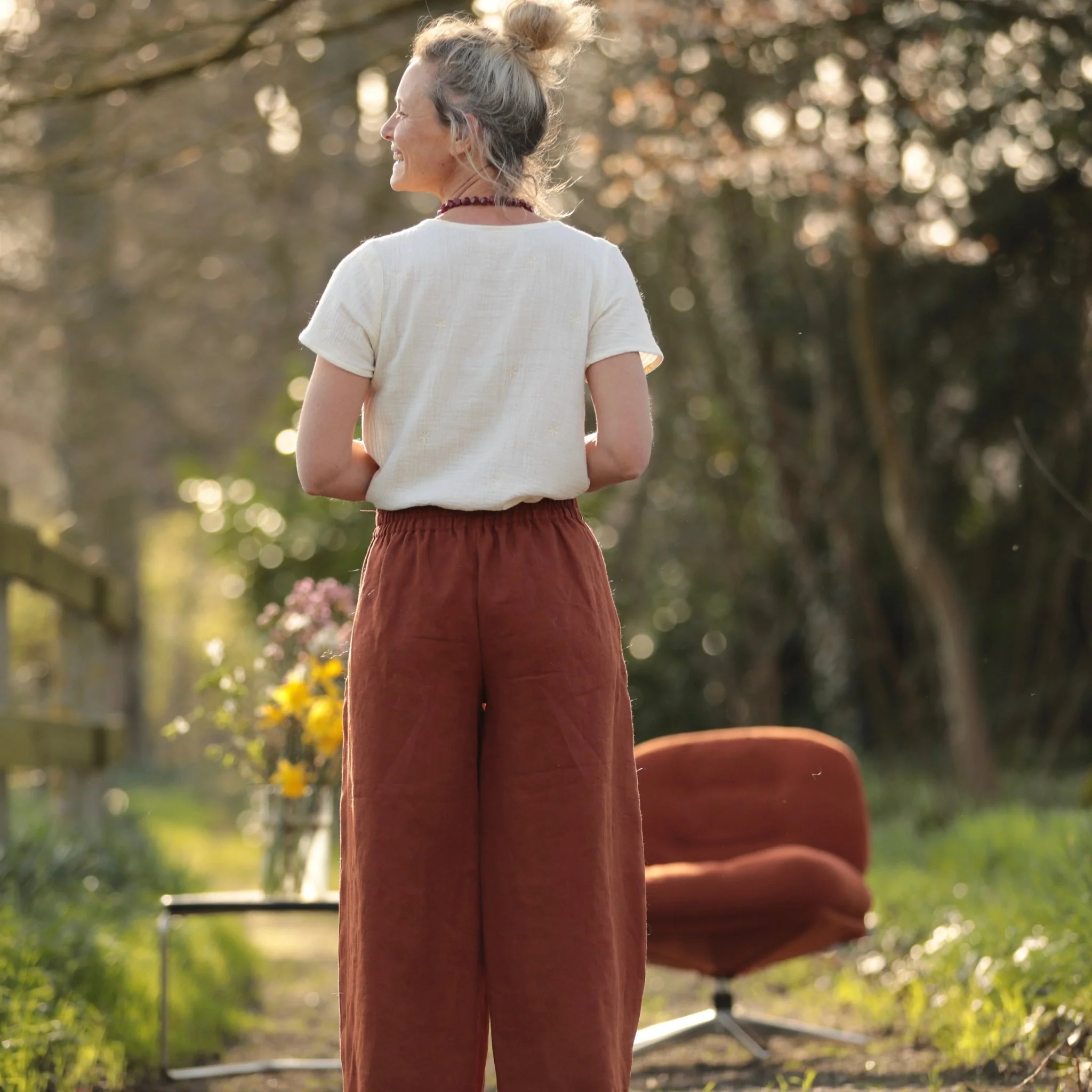 Pantalon Briac - lin terracotta - Image 4