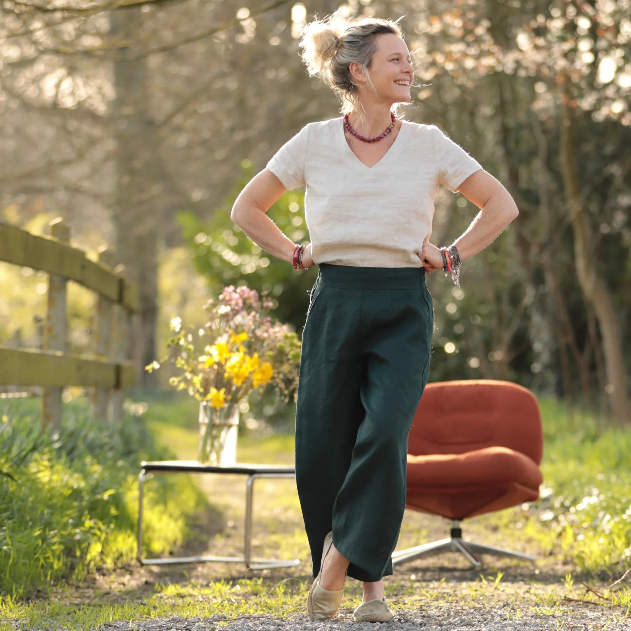 Pantalon Briac - lin vert anglais - Image 9