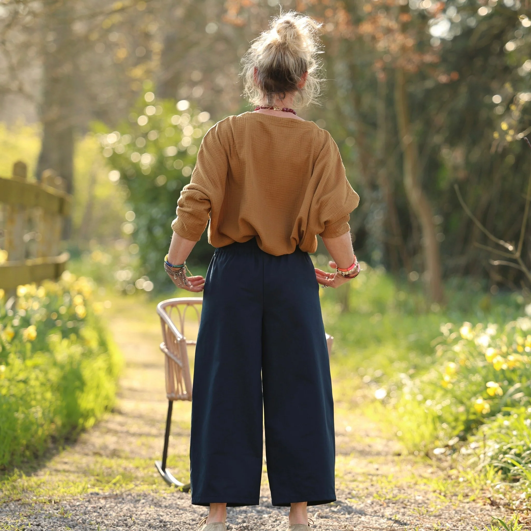 Pantalon Briac - sergé de coton bleu marine - Image 9