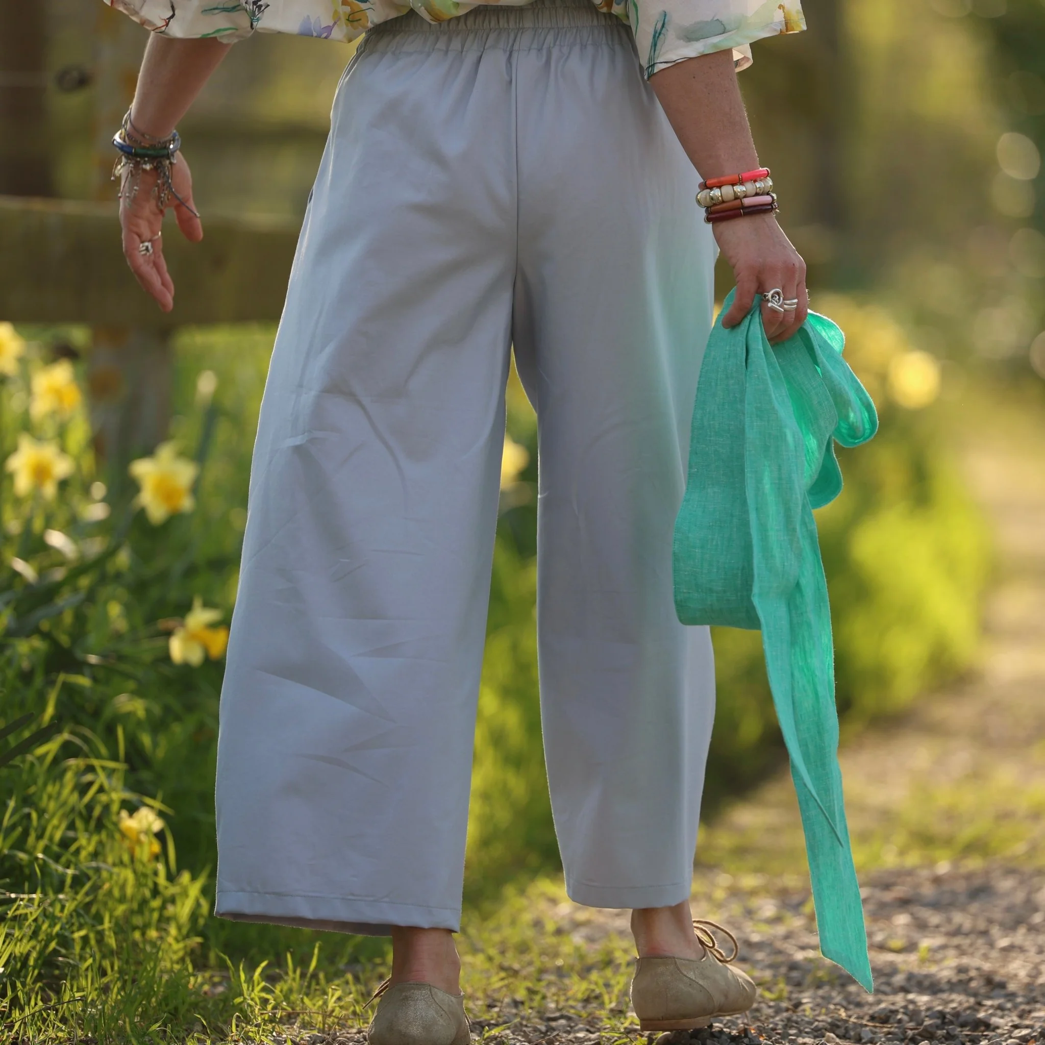 Pantalon Briac - sergé de coton gris nuage - Image 2