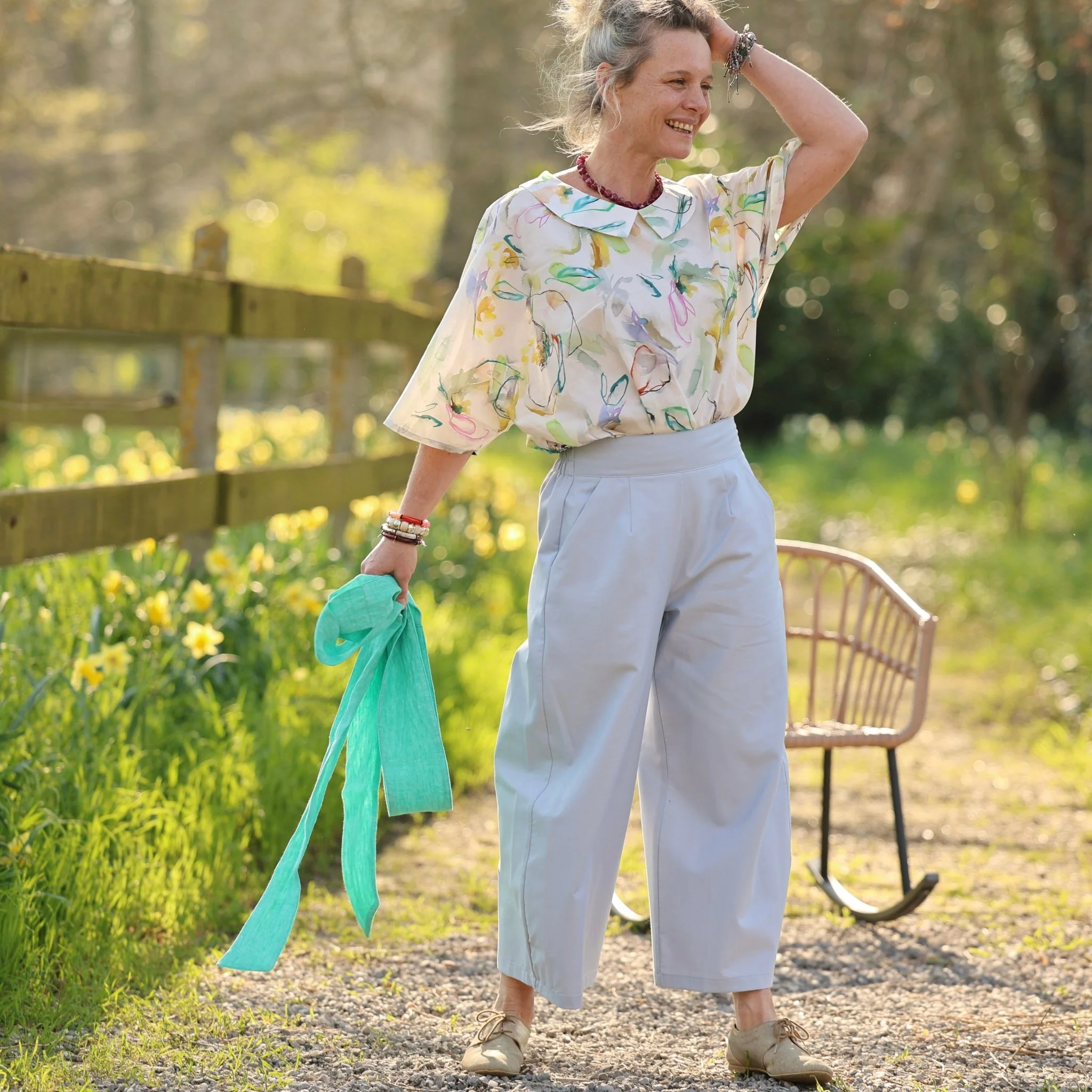 Pantalon Briac - sergé de coton gris nuage - Image 6