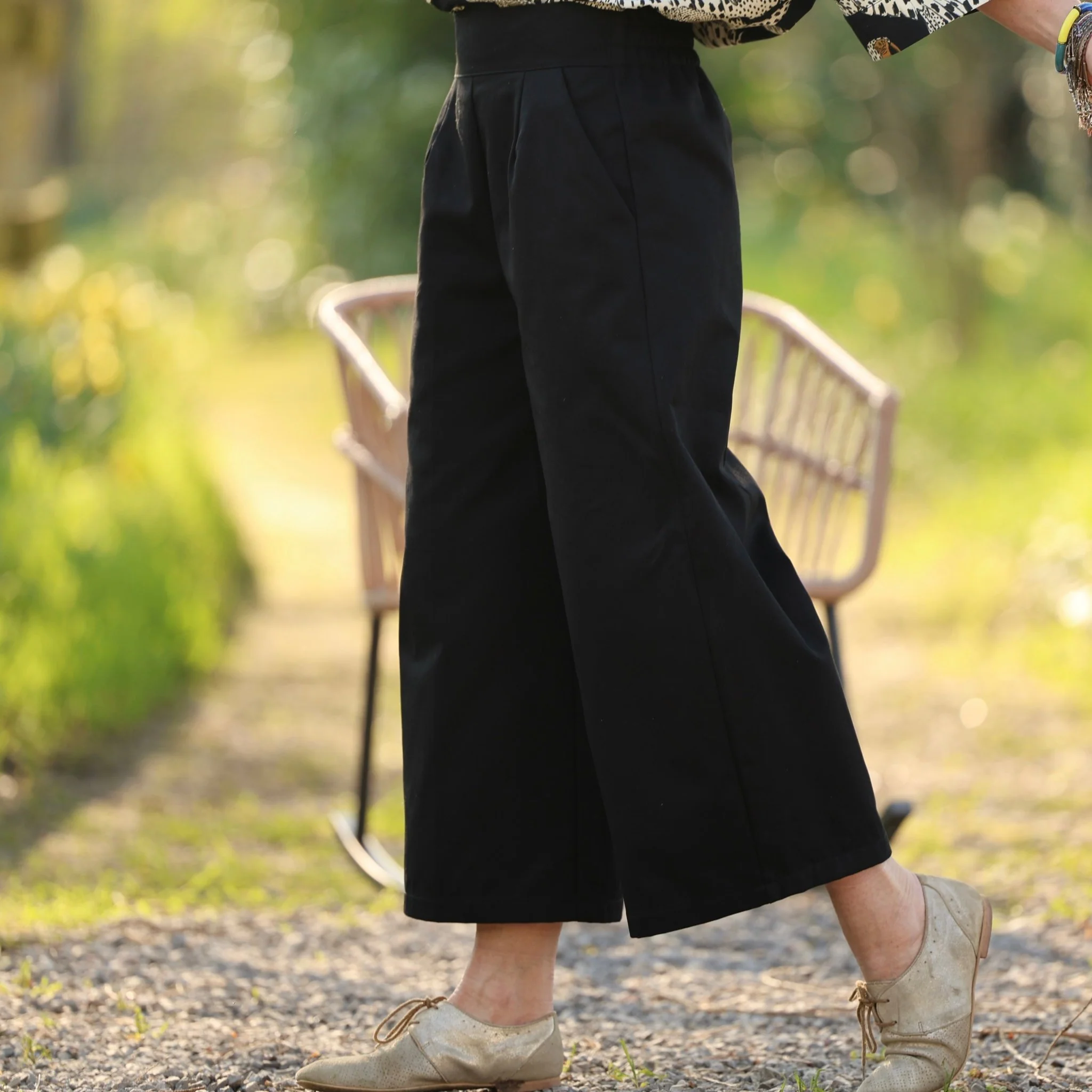 Pantalon Briac - sergé de coton noir - Image 2