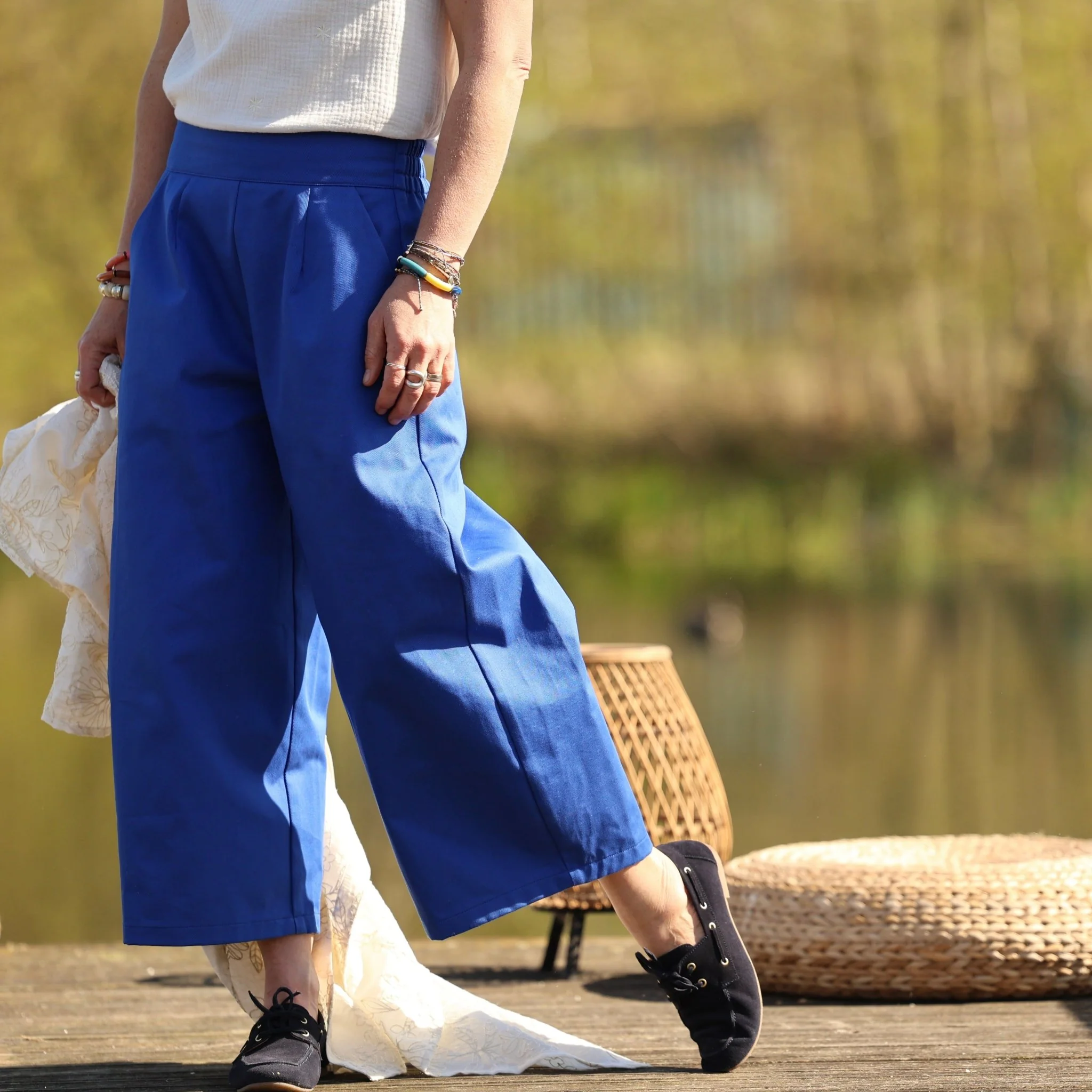 Pantalon Briac - Toile de coton Bleu Majorelle - Image 10