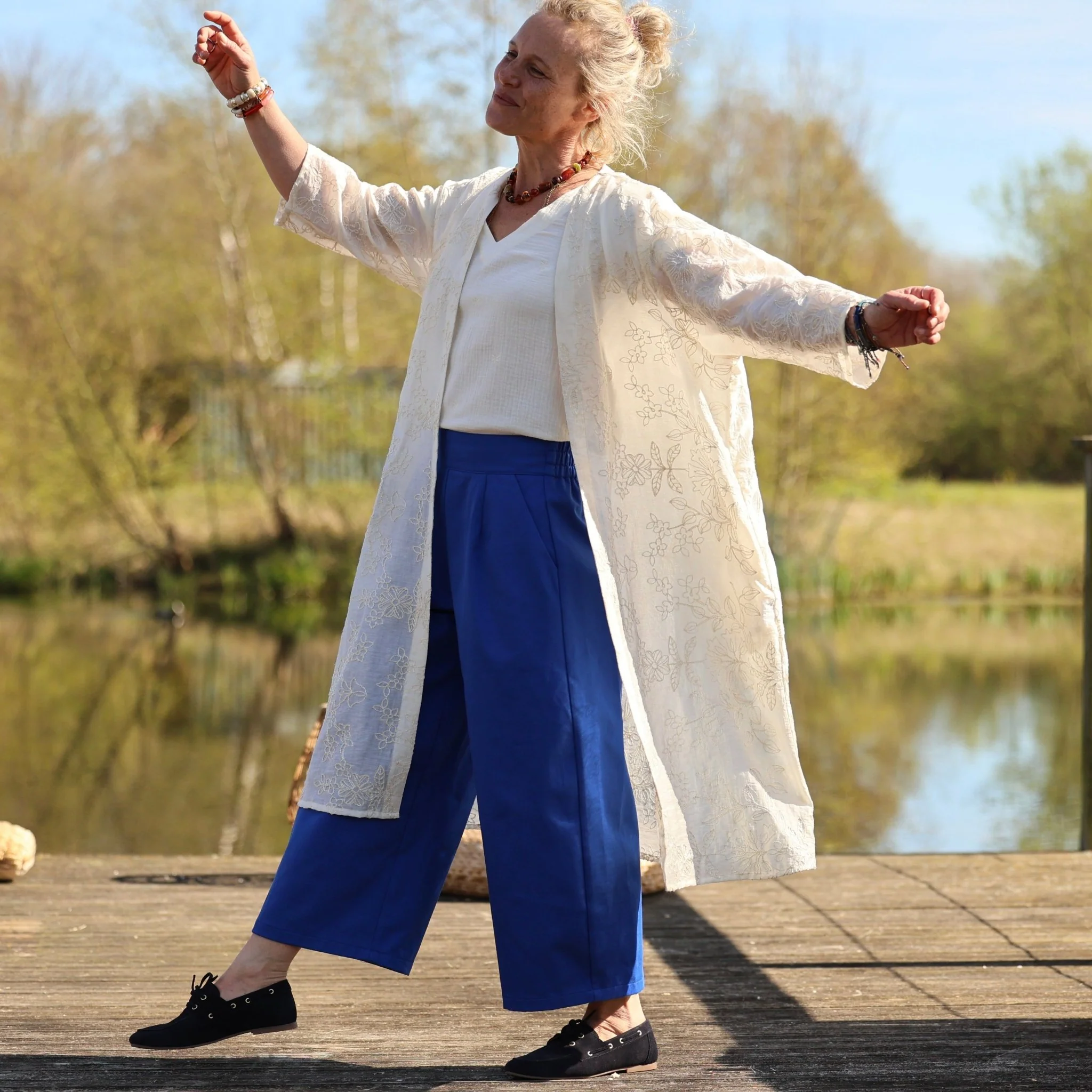 Pantalon Briac - Toile de coton Bleu Majorelle - Image 2
