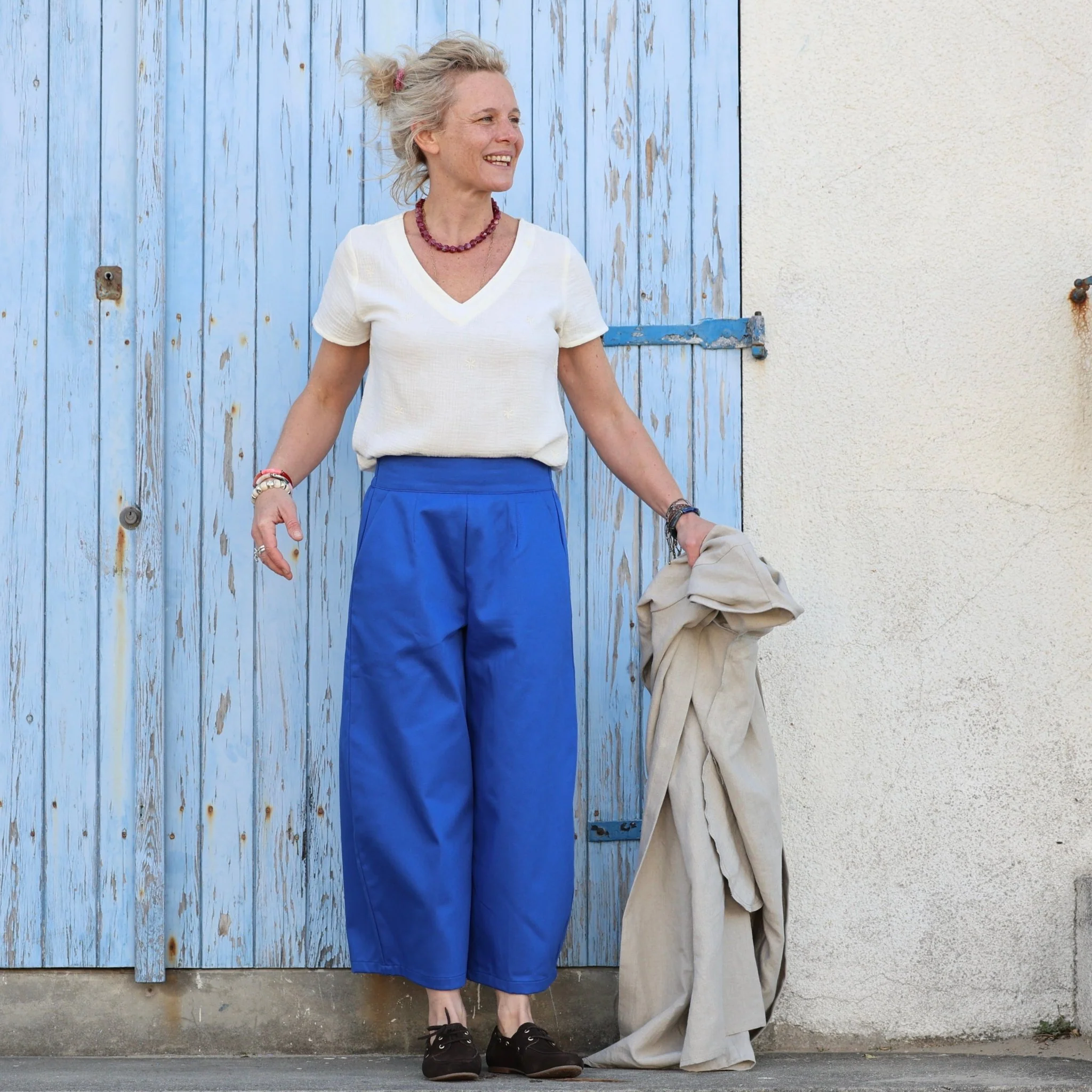 Pantalon Briac - Toile de coton Bleu Majorelle - Image 6