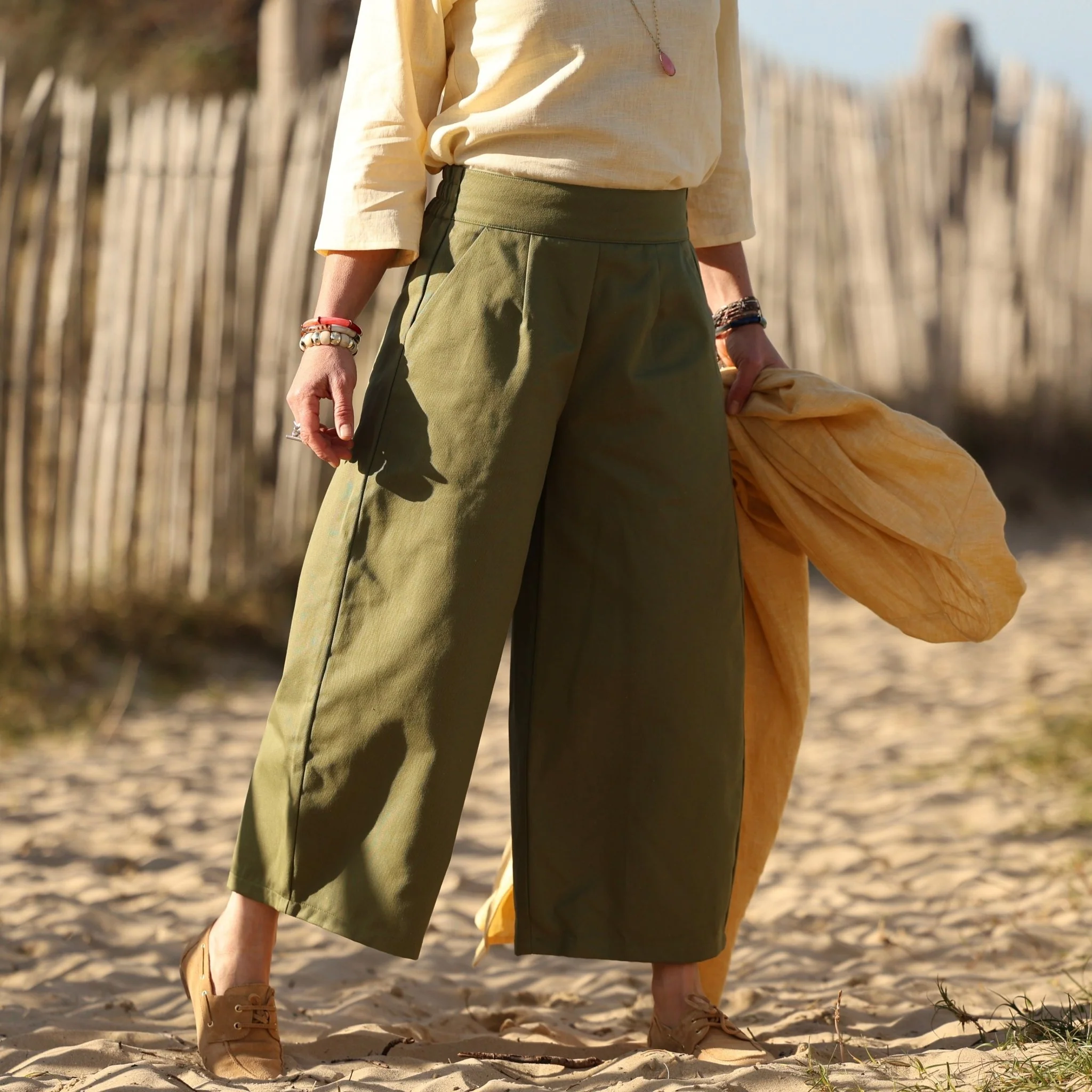 Pantalon Briac - Toile de coton Olive - Image 13