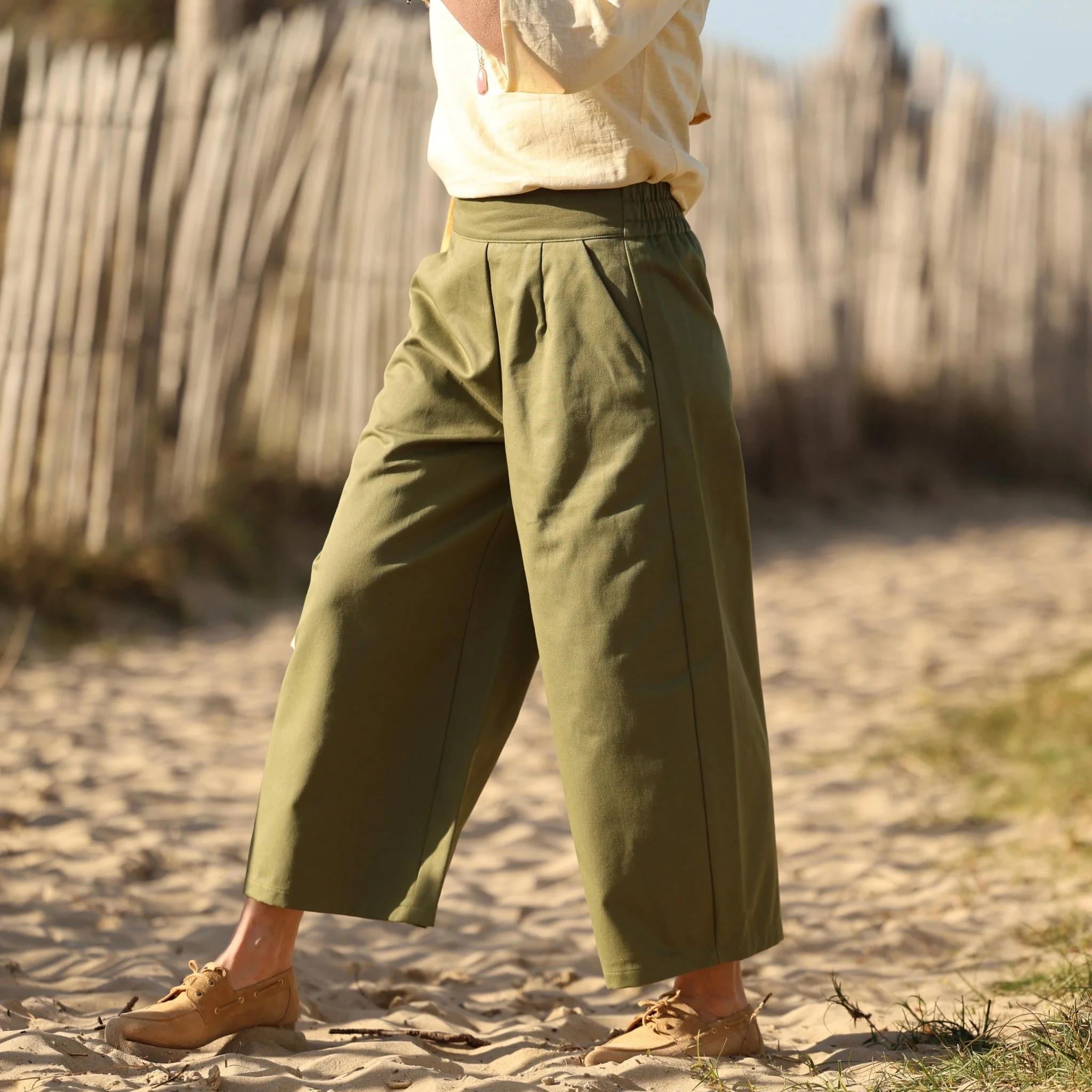 Pantalon Briac - Toile de coton Olive - Image 4
