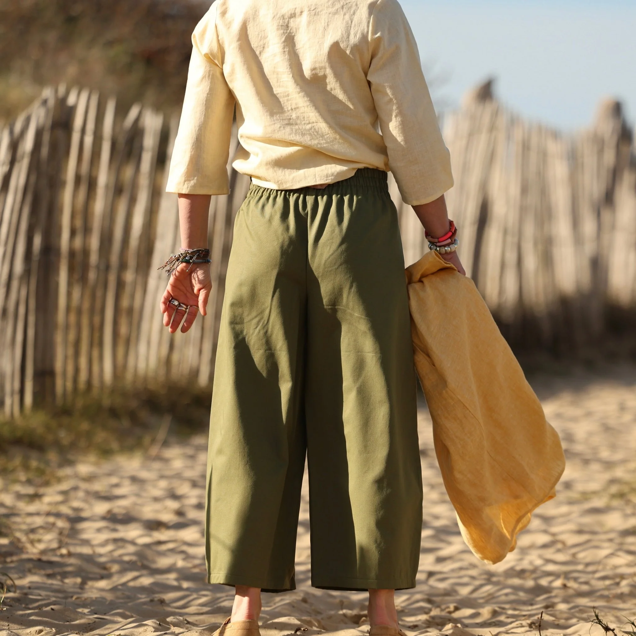 Pantalon Briac - Toile de coton Olive - Image 9