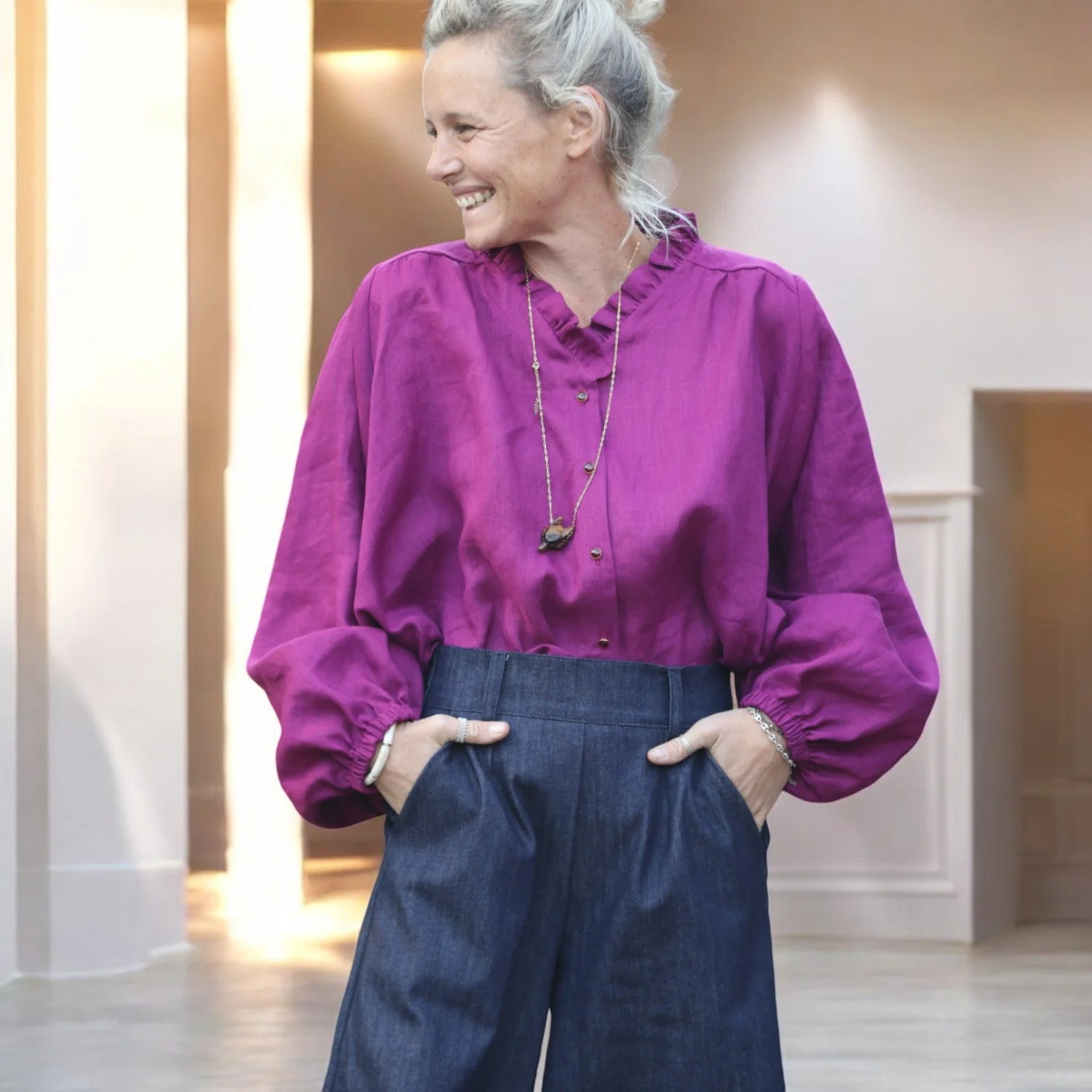 Pantalon César- jean bleu brut - Image 4