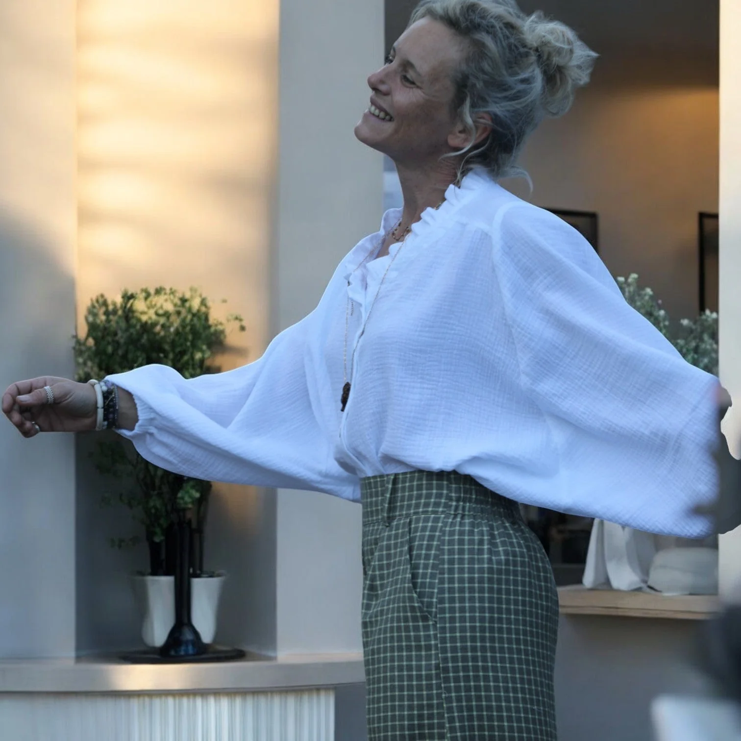 Pantalon César- tartan de coton acidulé - Image 4