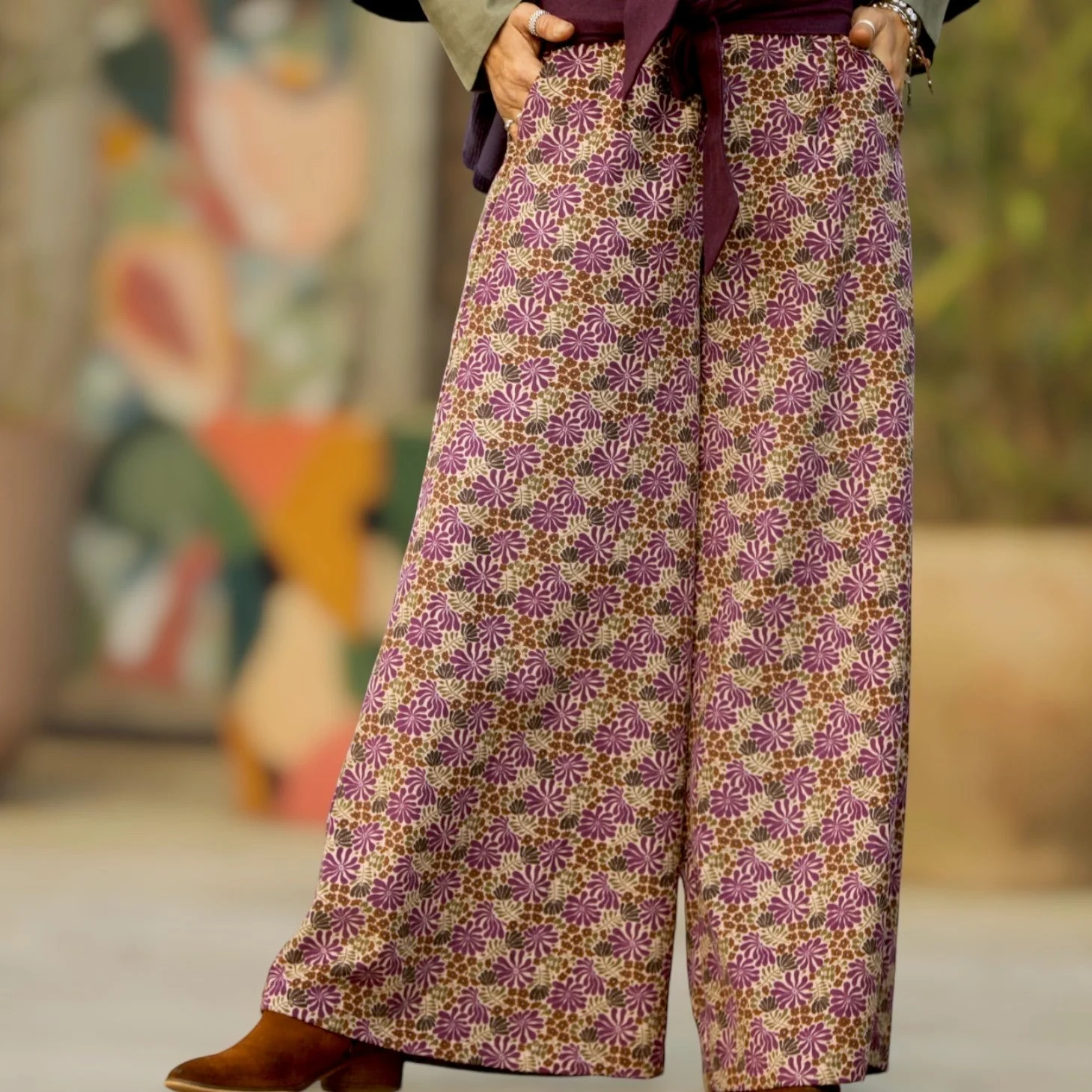 Pantalon César- velours milleraies Violettes Sauvages - Image 8
