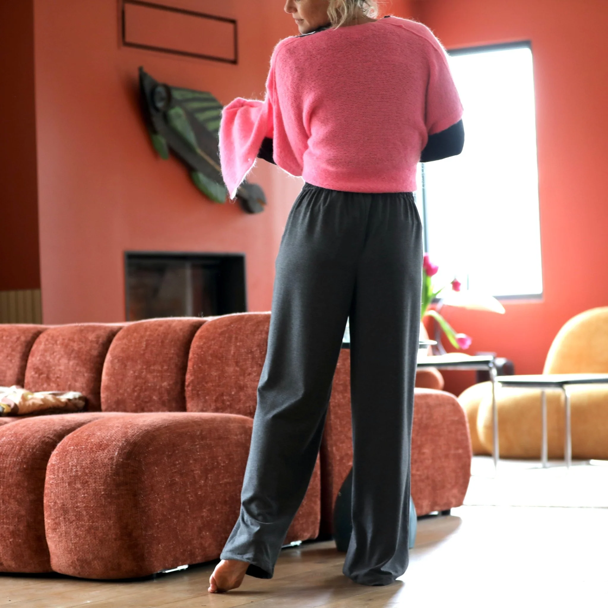 Le Pantalon Cocoon Louis — jersey gris chiné - Image 4
