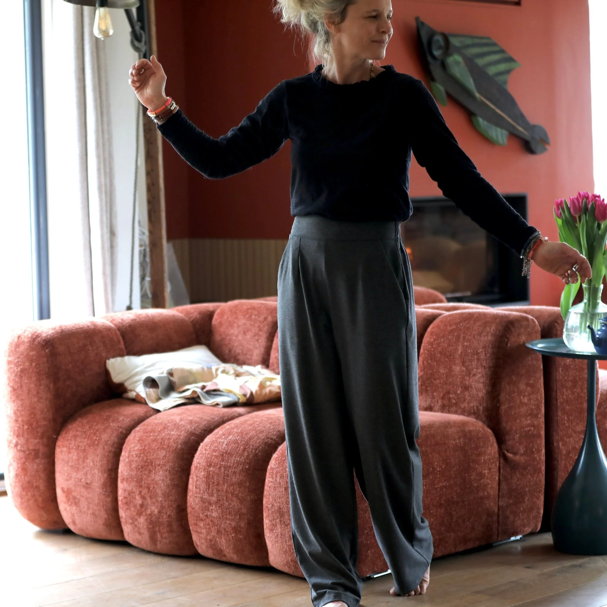 Le Pantalon Cocoon Louis — jersey gris chiné - Image 9