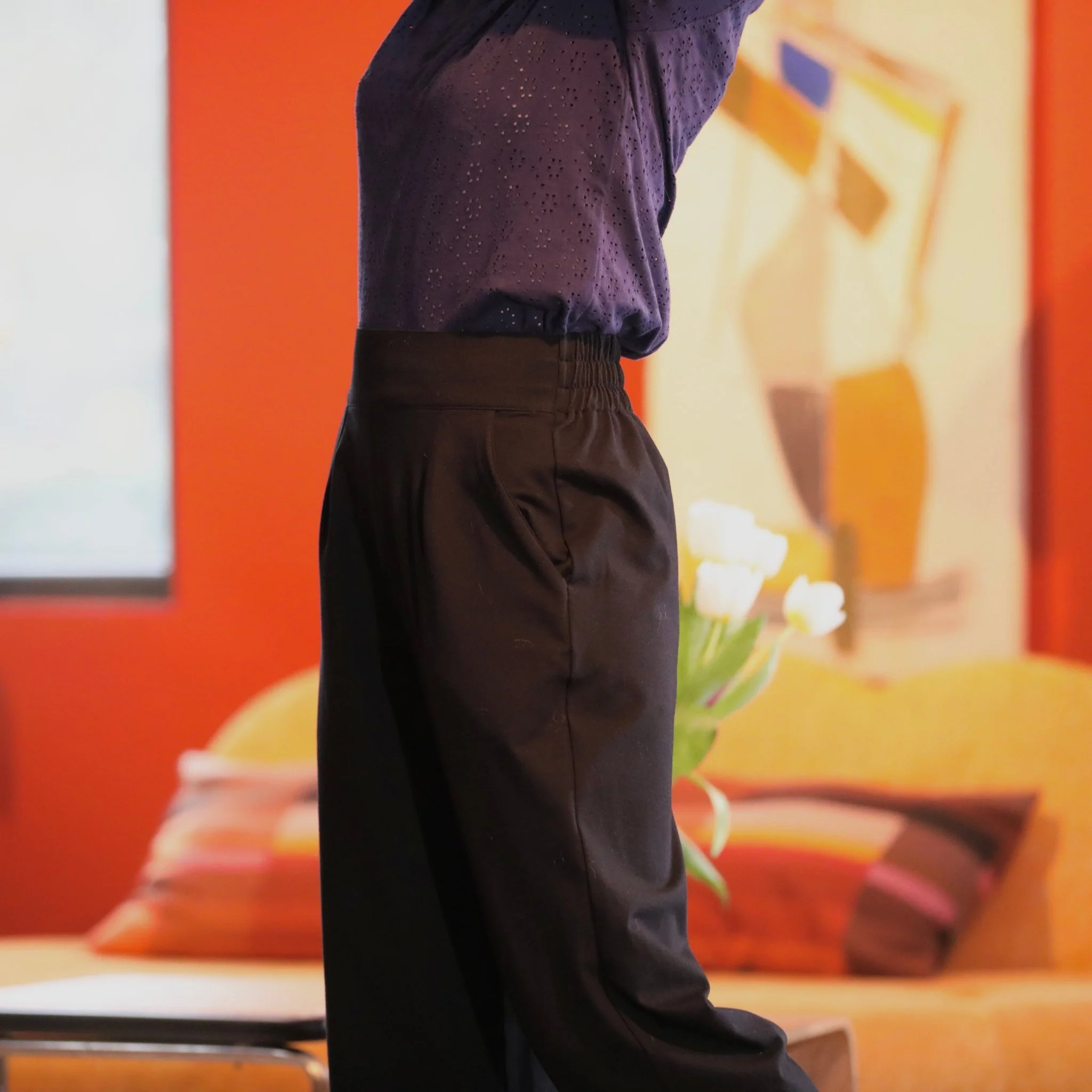 Le Pantalon Cocoon Louis — jersey noir - Image 3