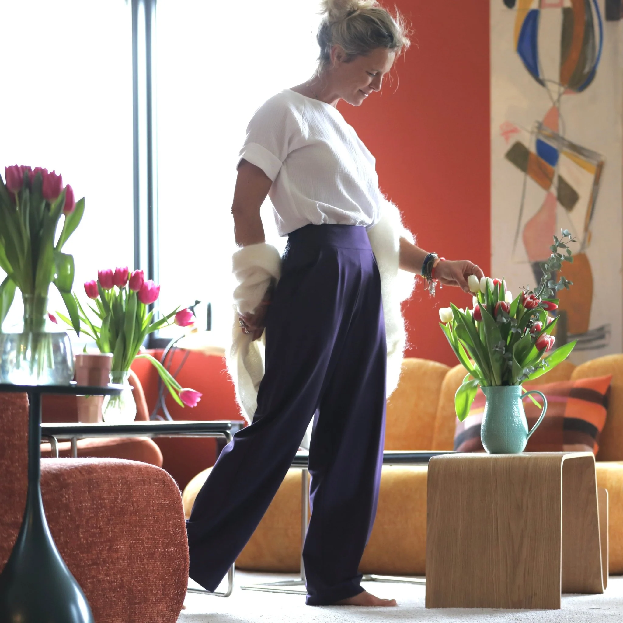 Le Pantalon Cocoon Louis — jersey prune - Image 3