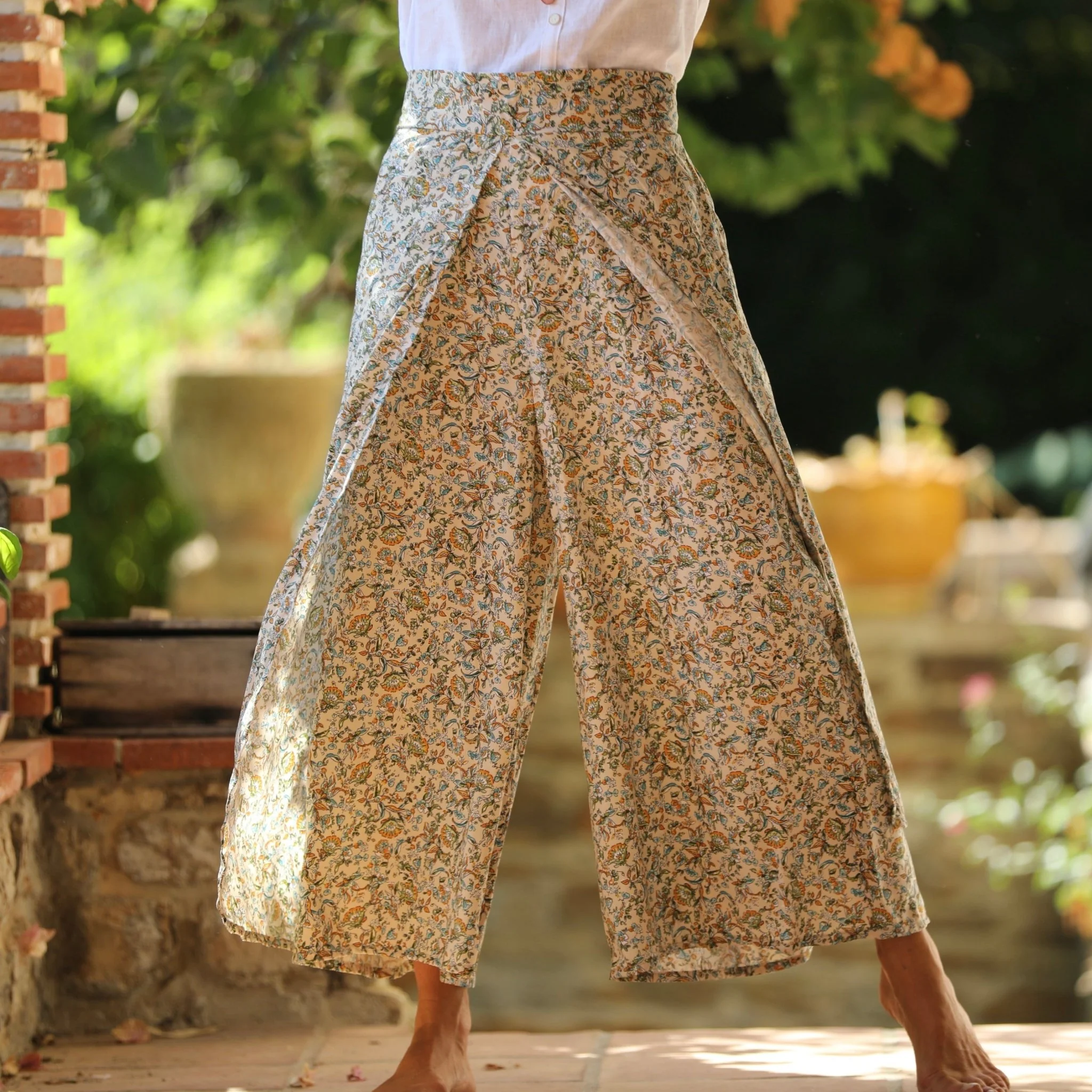 Pantalon drapé Mathilde - viscose Paros - Image 2