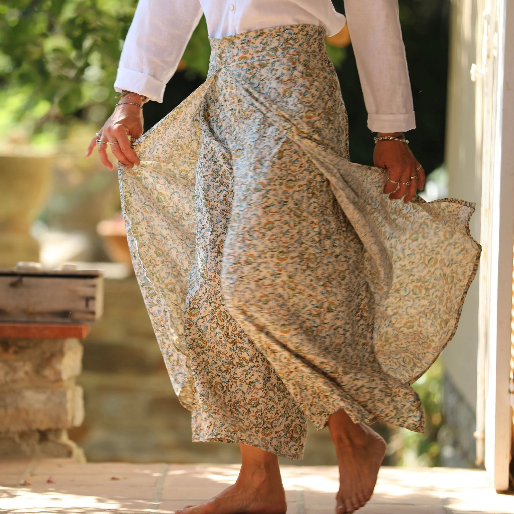 Pantalon drapé Mathilde - viscose Paros - Image 3