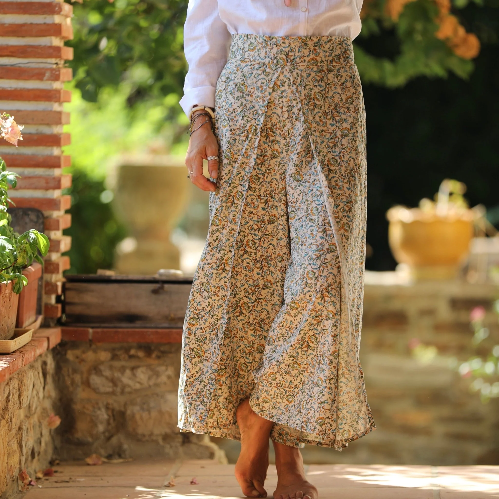Pantalon drapé Mathilde - viscose Paros - Image 4