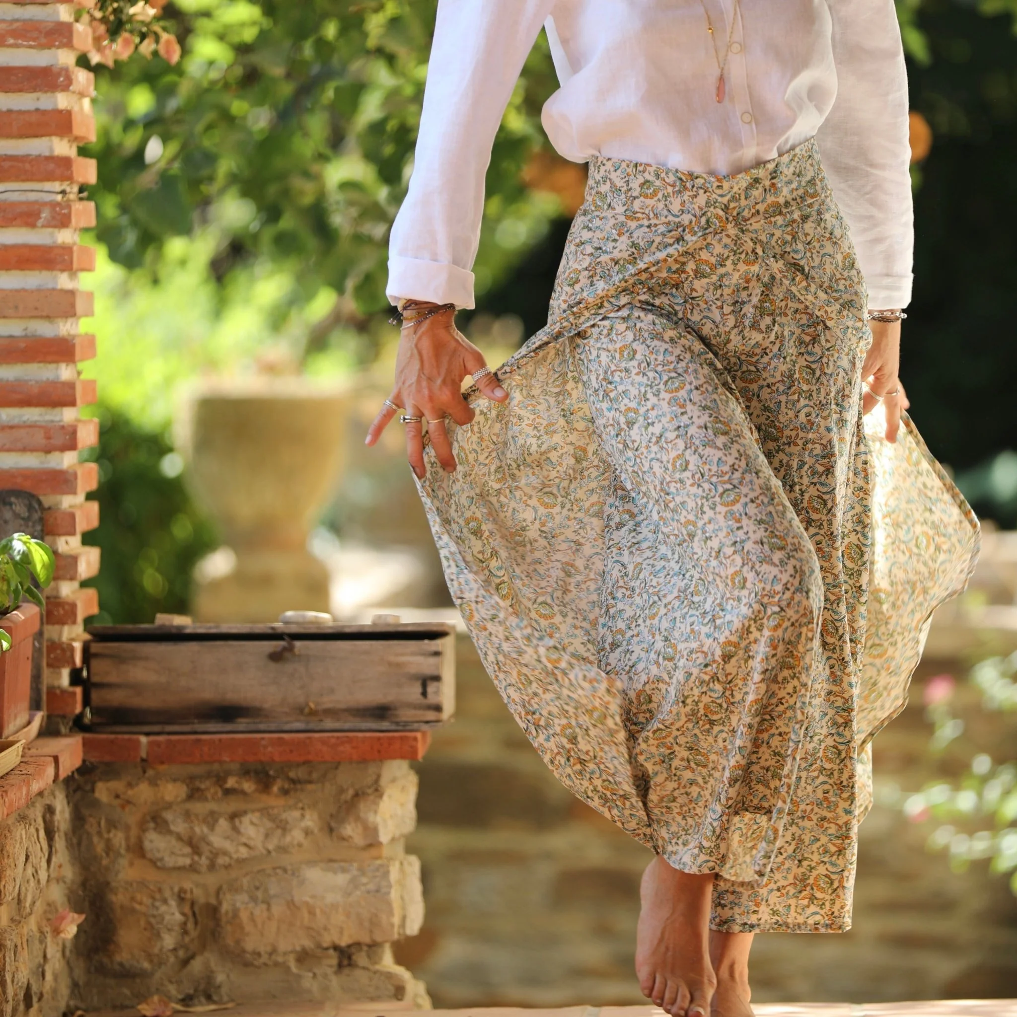 Pantalon drapé Mathilde - viscose Paros - Image 6
