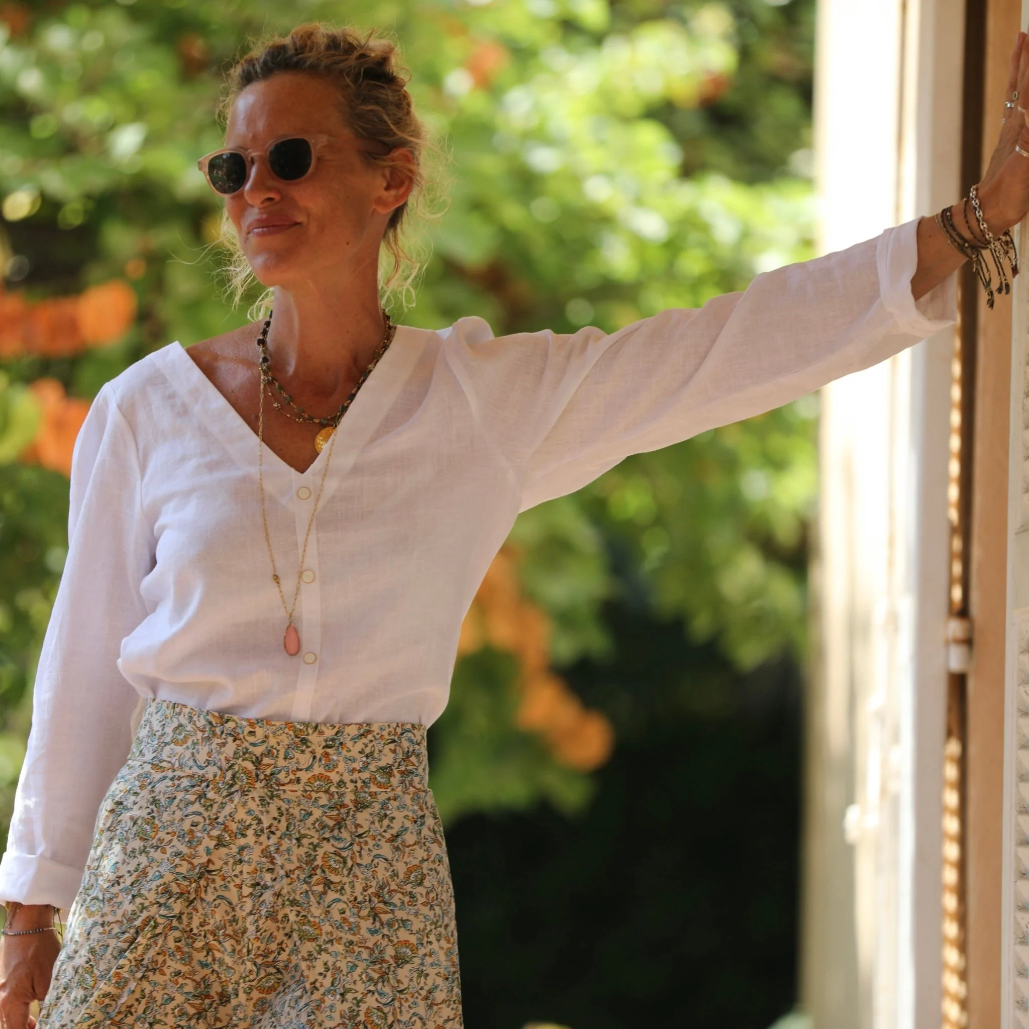Pantalon drapé Mathilde - viscose Paros - Image 8