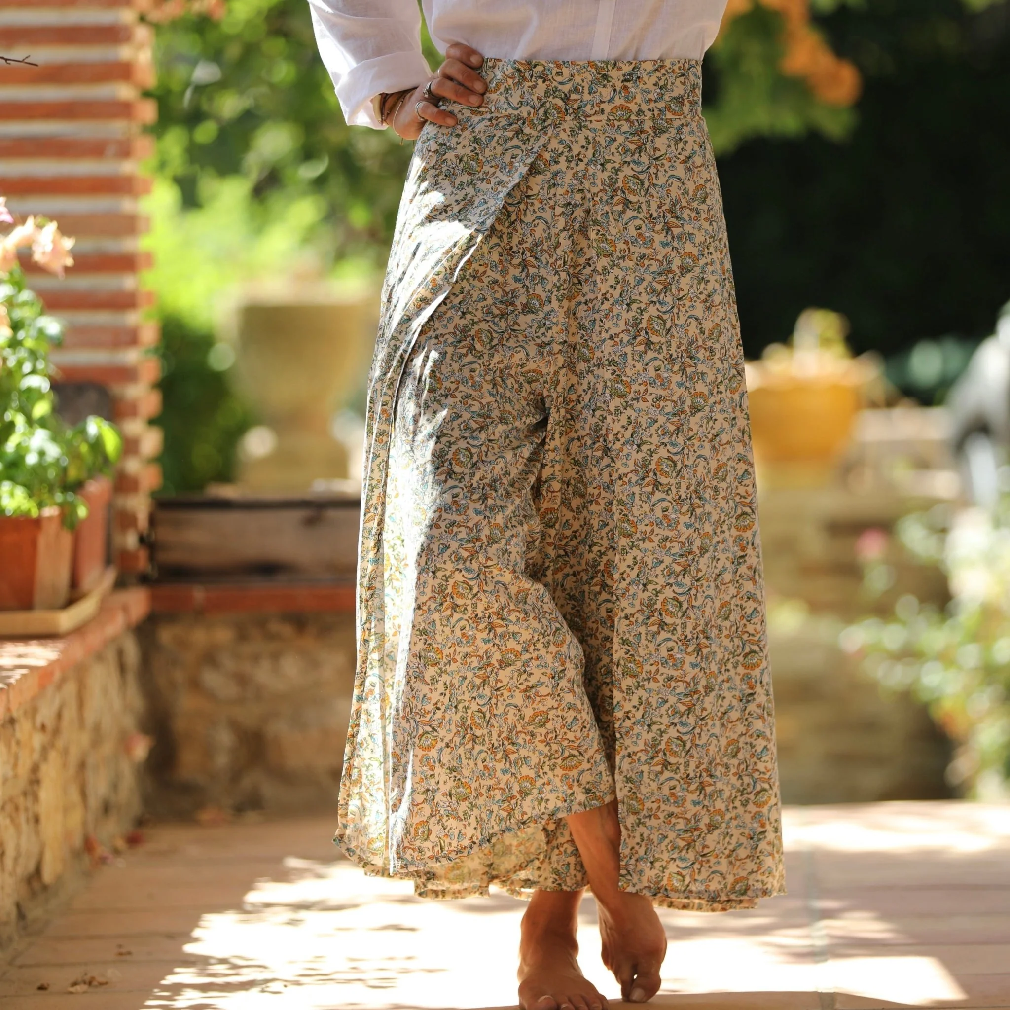 Pantalon drapé Mathilde - viscose Paros - Image 9