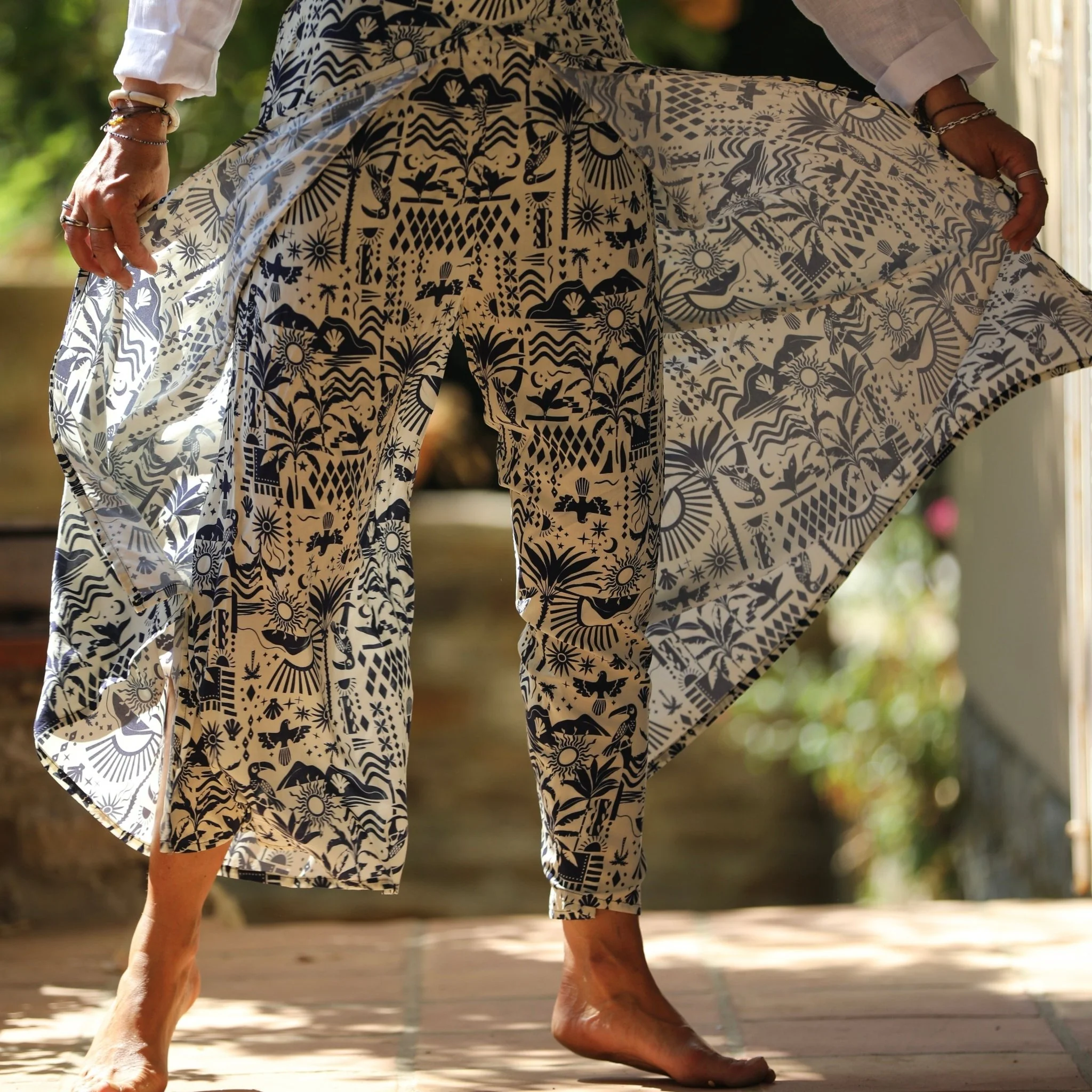 Pantalon drapé Mathilde - viscose Santorin - Image 4