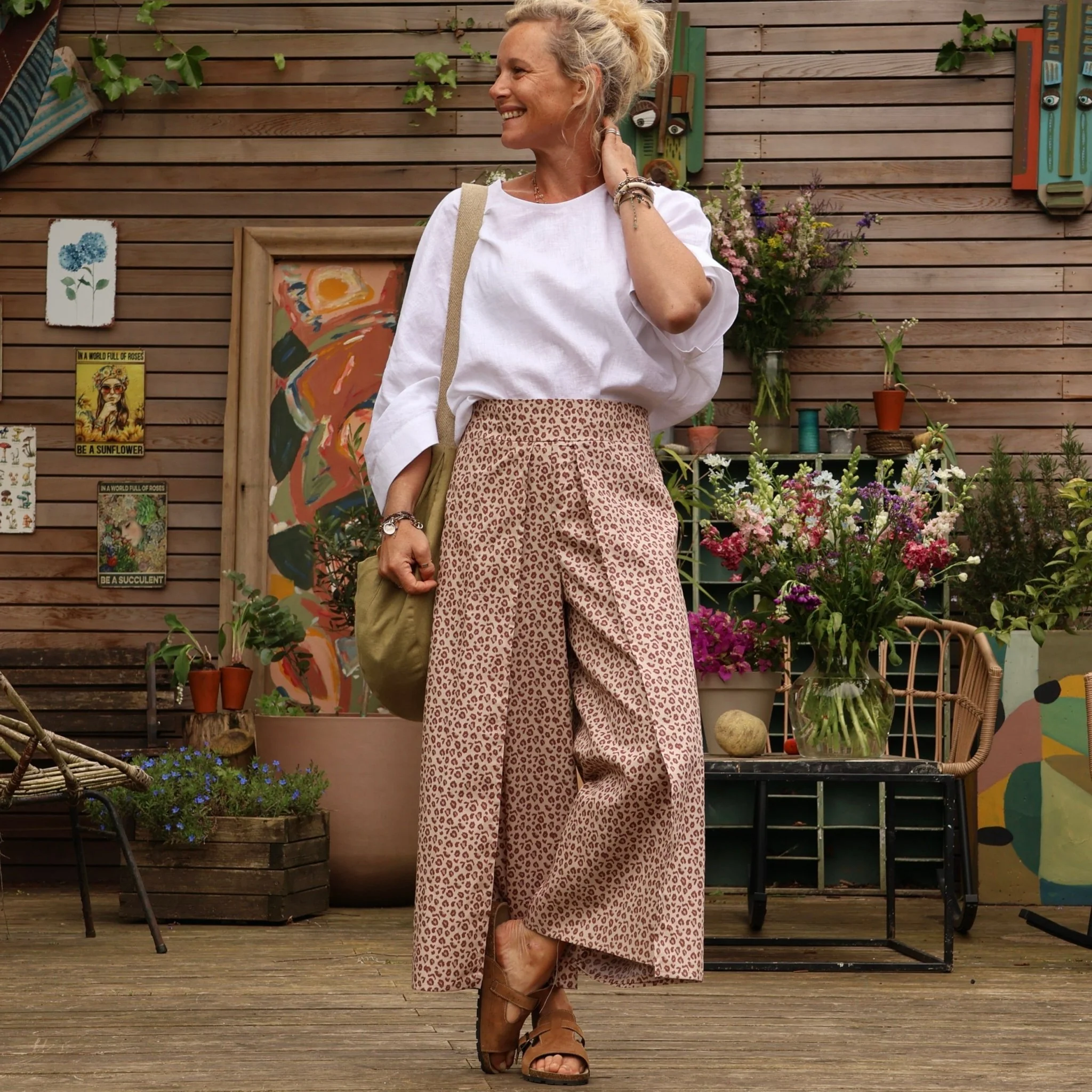 Pantalon drapé Mathilde - coton léo